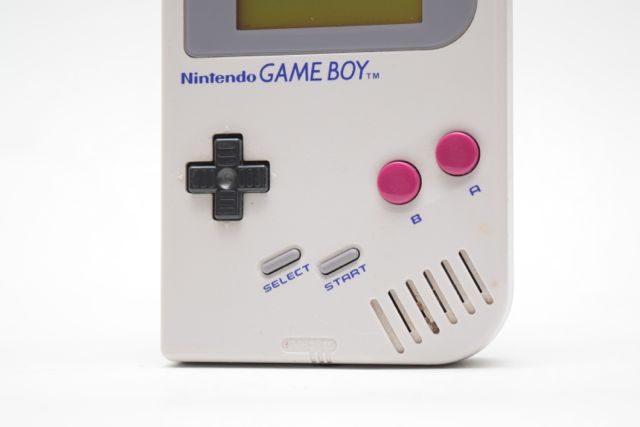 Vintage Nintendo Gameboy With "Tetris" and "Mario's Picross"