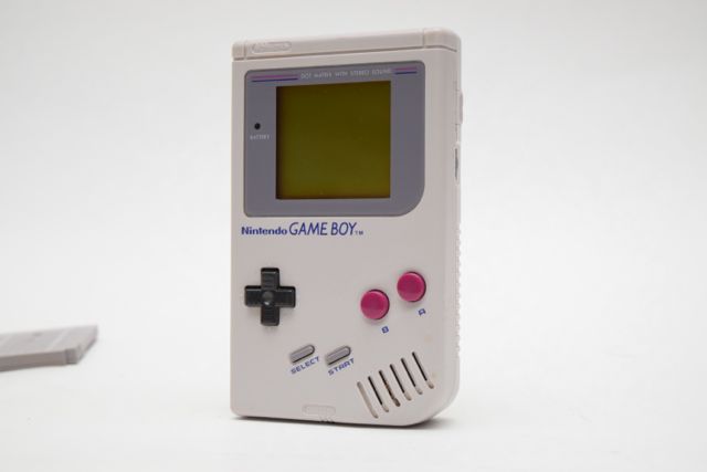 Vintage Nintendo Gameboy With "Tetris" and "Mario's Picross"