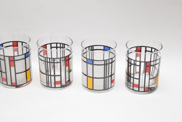 MOMA Piet Mondrian Style Glass Tumblers