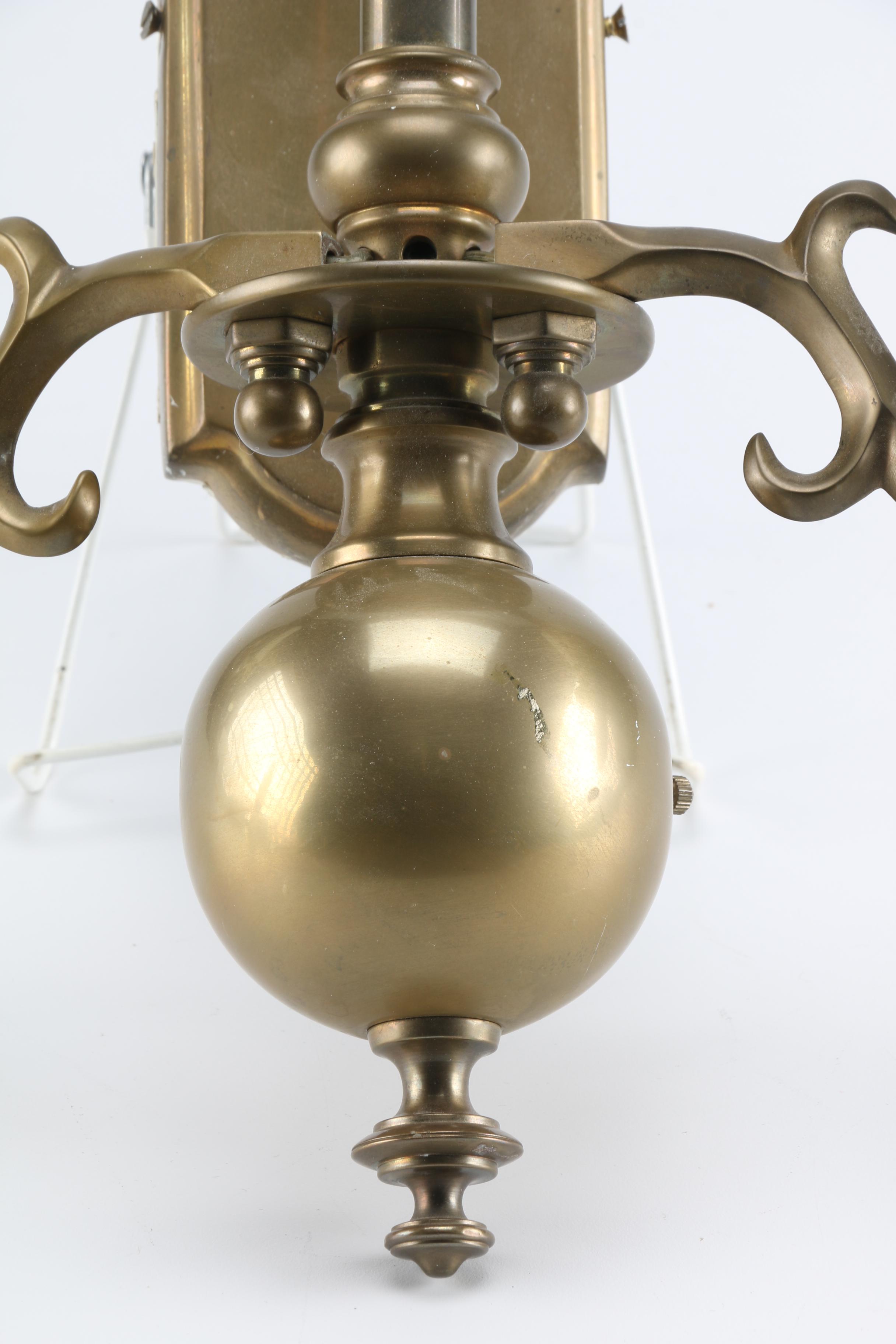 Two Electrical Wall Sconces in Brass