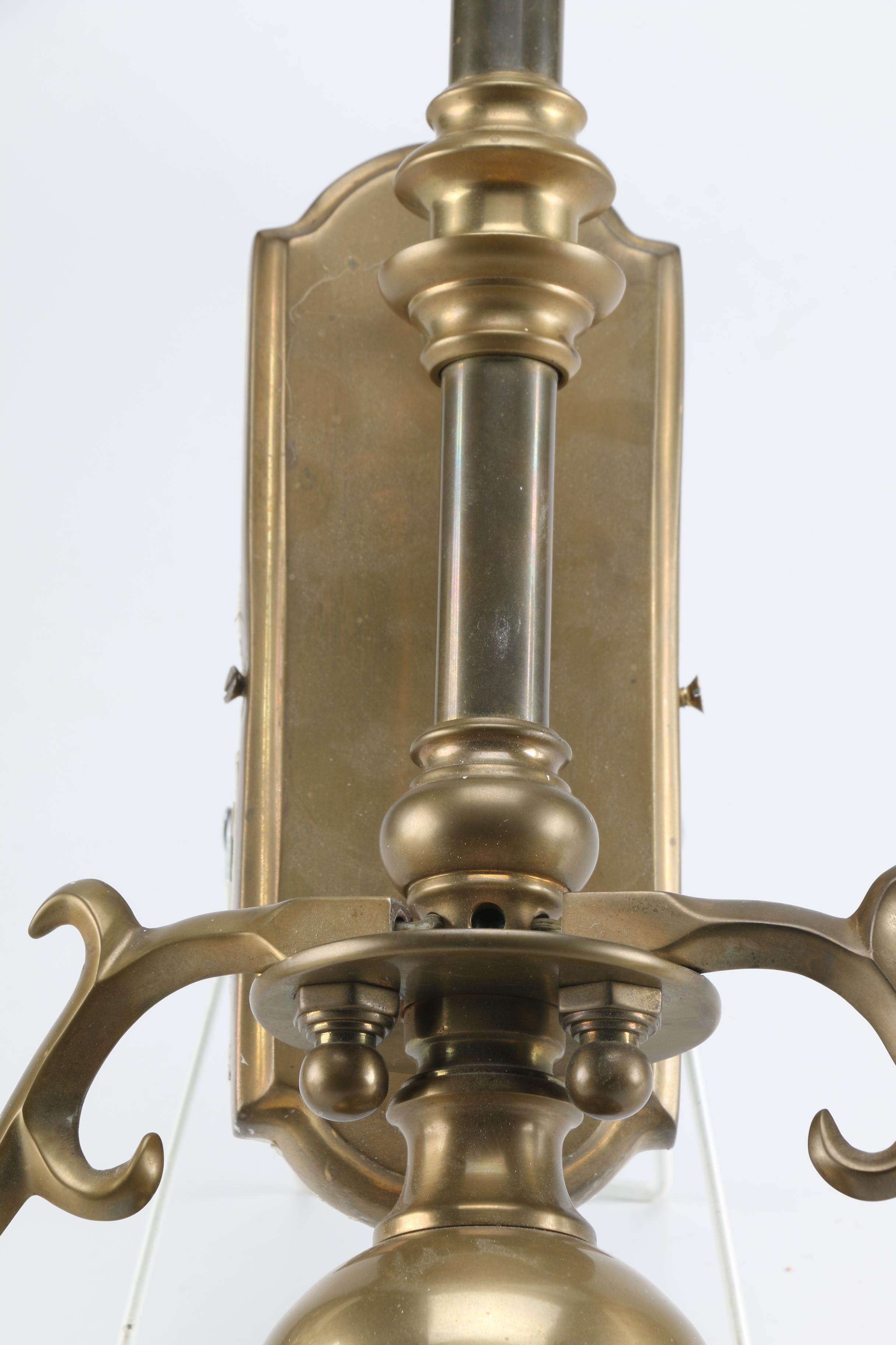 Two Electrical Wall Sconces in Brass