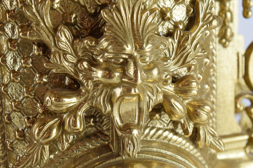 French Empire Style Imperial Brass Mantle Clock