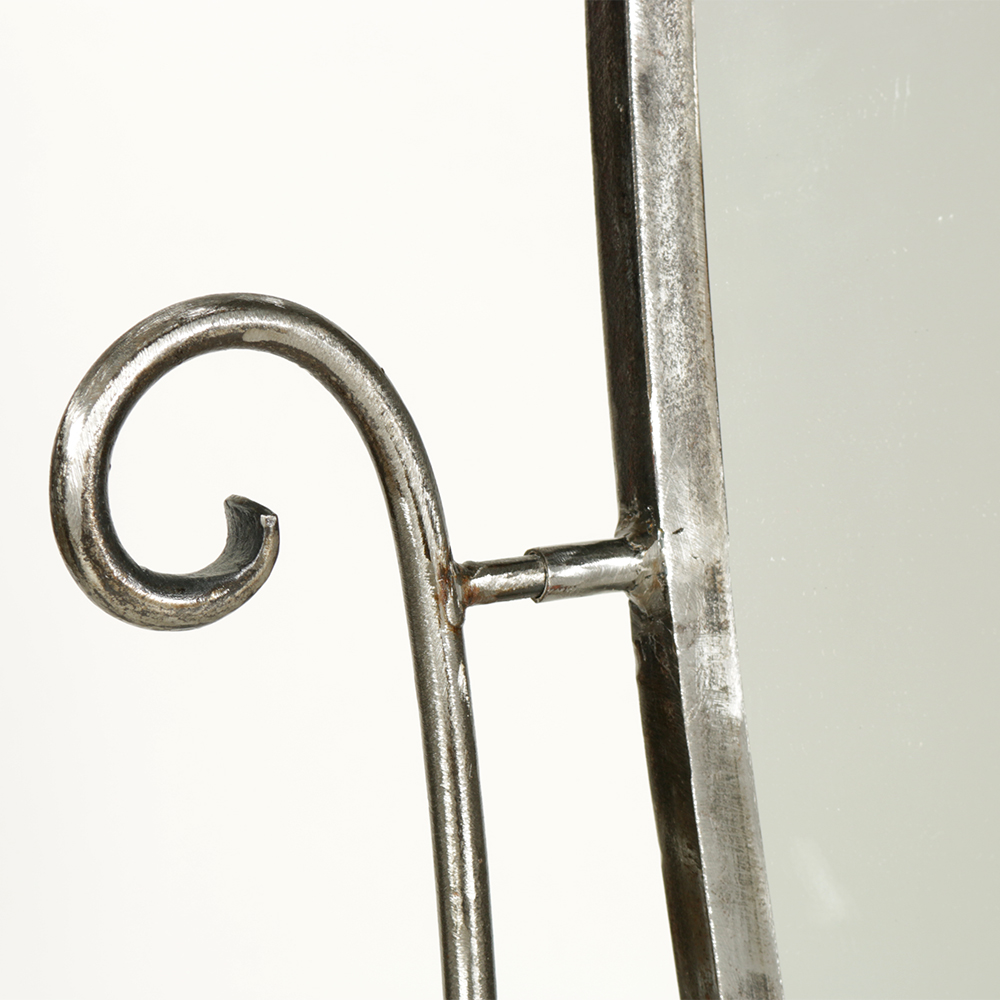 Oval Standing Mirror with Scrolling Frame