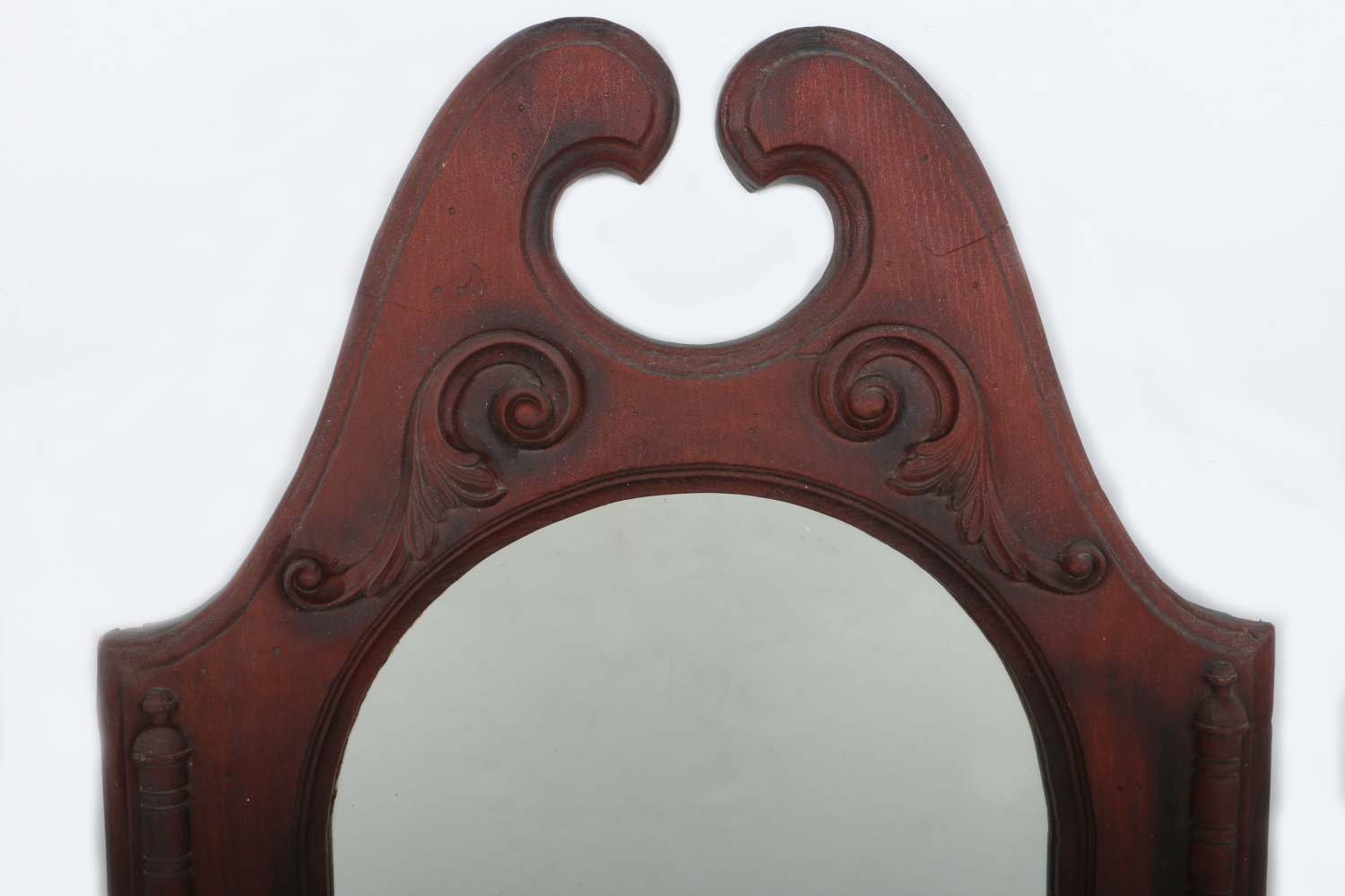 Queen Anne Inspired Oval Composite Mirror With Shelves