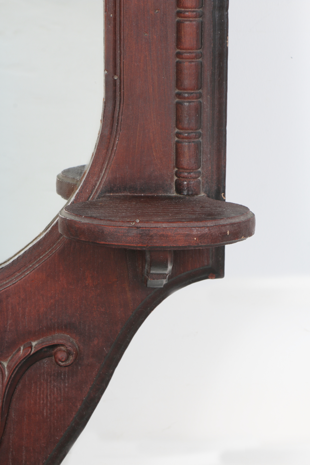 Queen Anne Inspired Oval Composite Mirror With Shelves