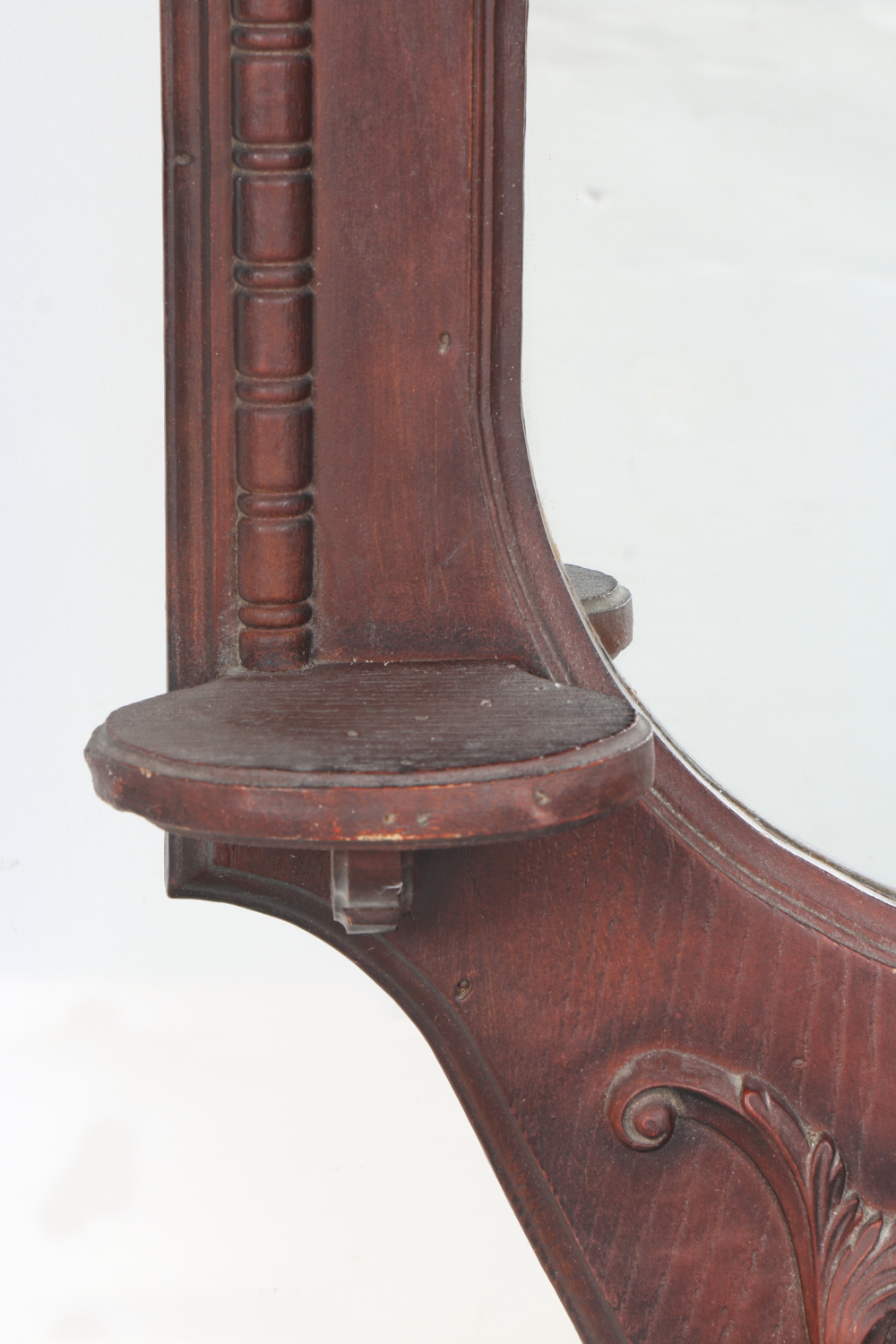 Queen Anne Inspired Oval Composite Mirror With Shelves