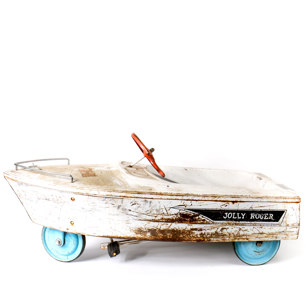 Vintage Kawasaki "Jolly Roger" Boat-Shaped Pedal Car