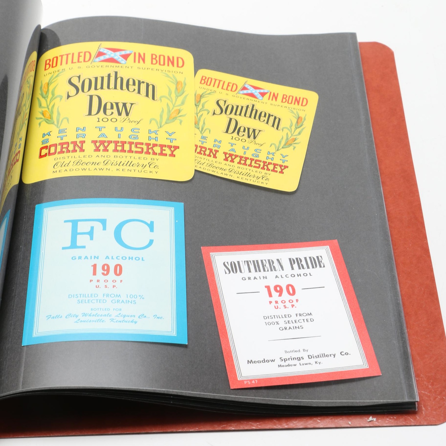 Circa 1940s Kentucky Bourbon Labels