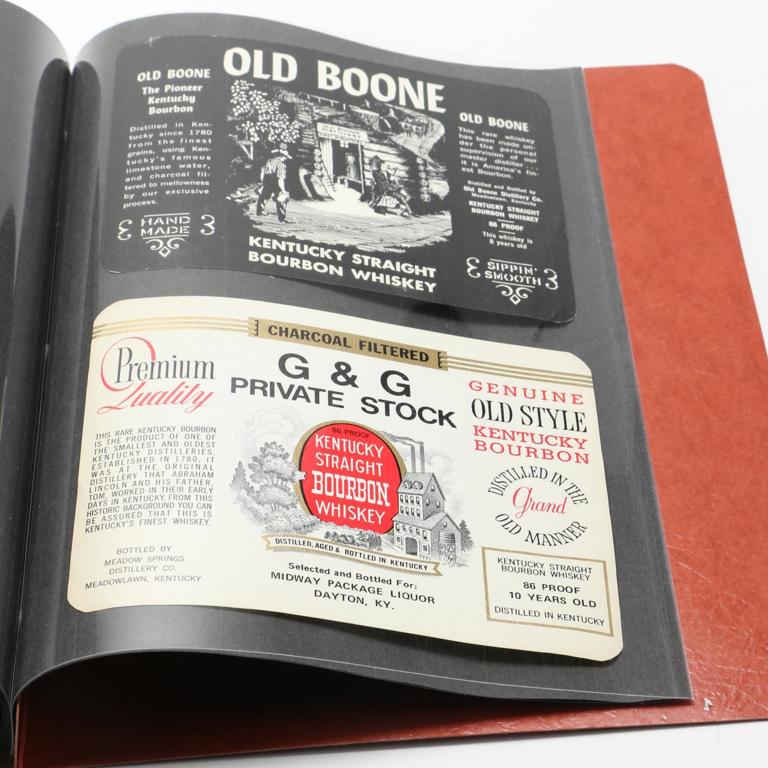 Circa 1940s Kentucky Bourbon Labels