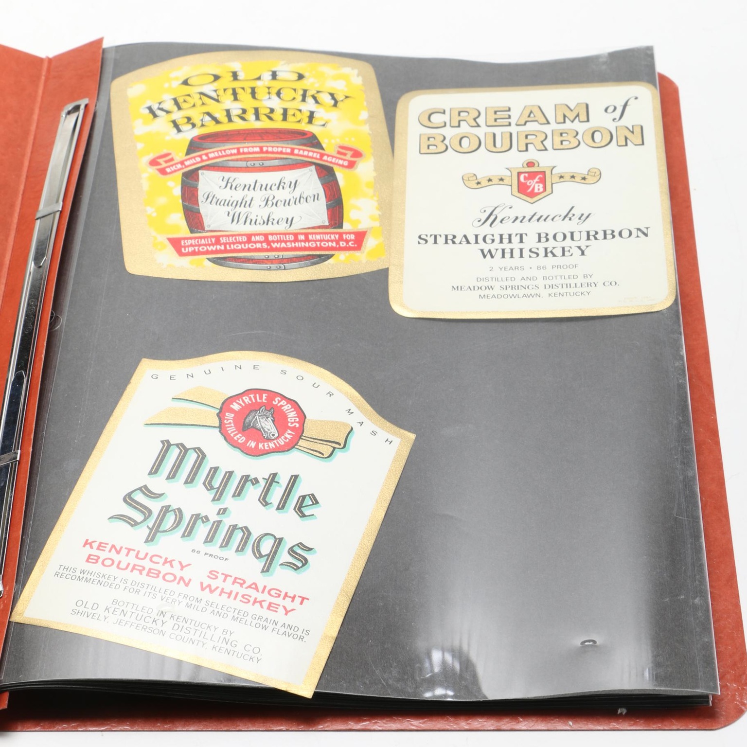 Circa 1940s Kentucky Bourbon Labels