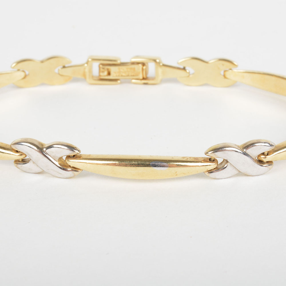 14K Yellow and White Gold Aurafin Bracelet
