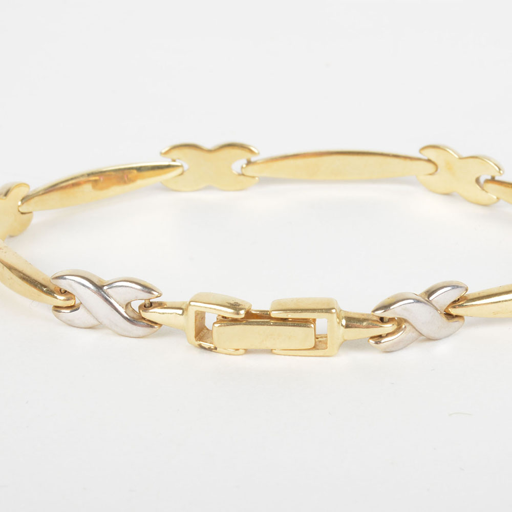 14K Yellow and White Gold Aurafin Bracelet
