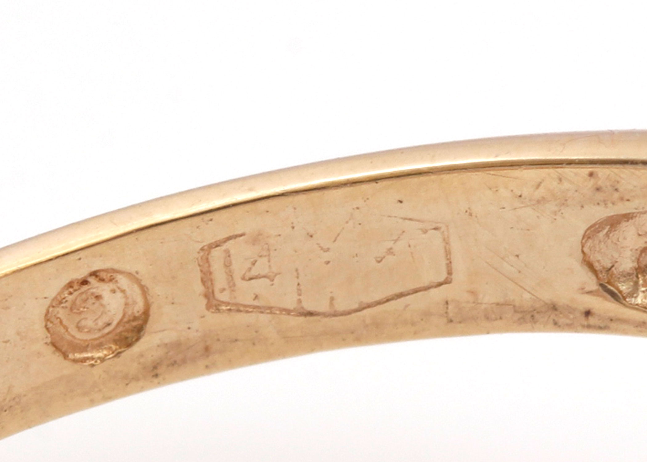 14K Yellow Gold Moon and Star Motion Diamond Ring