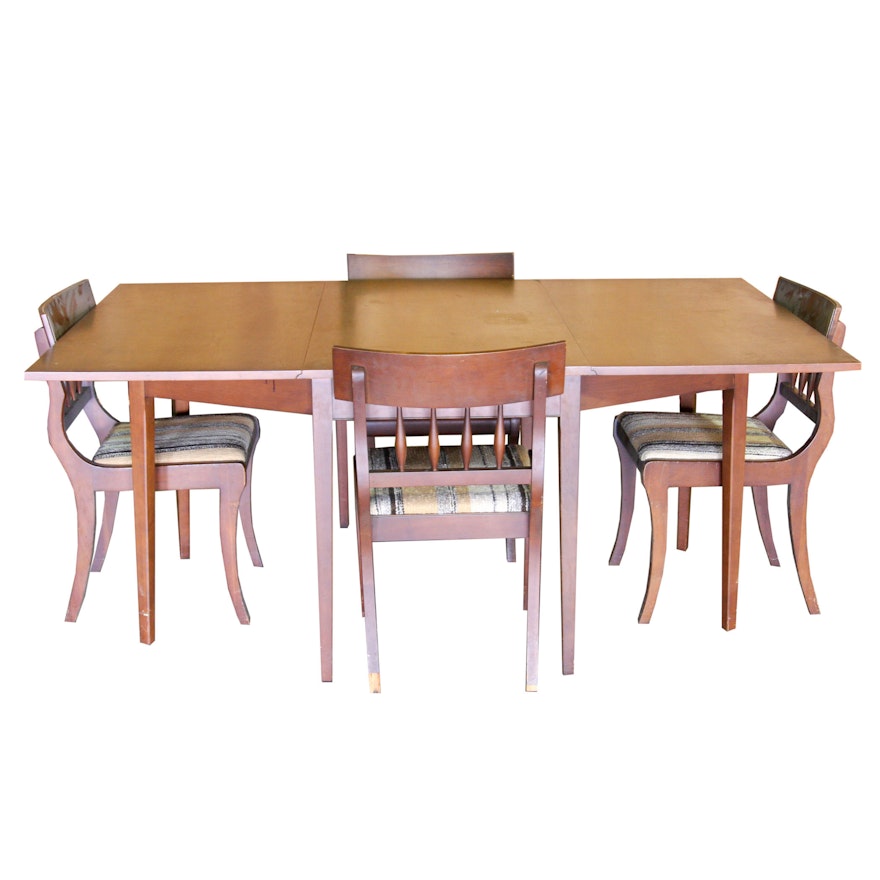Contemporary Drop Leaf Table With Four Chairs