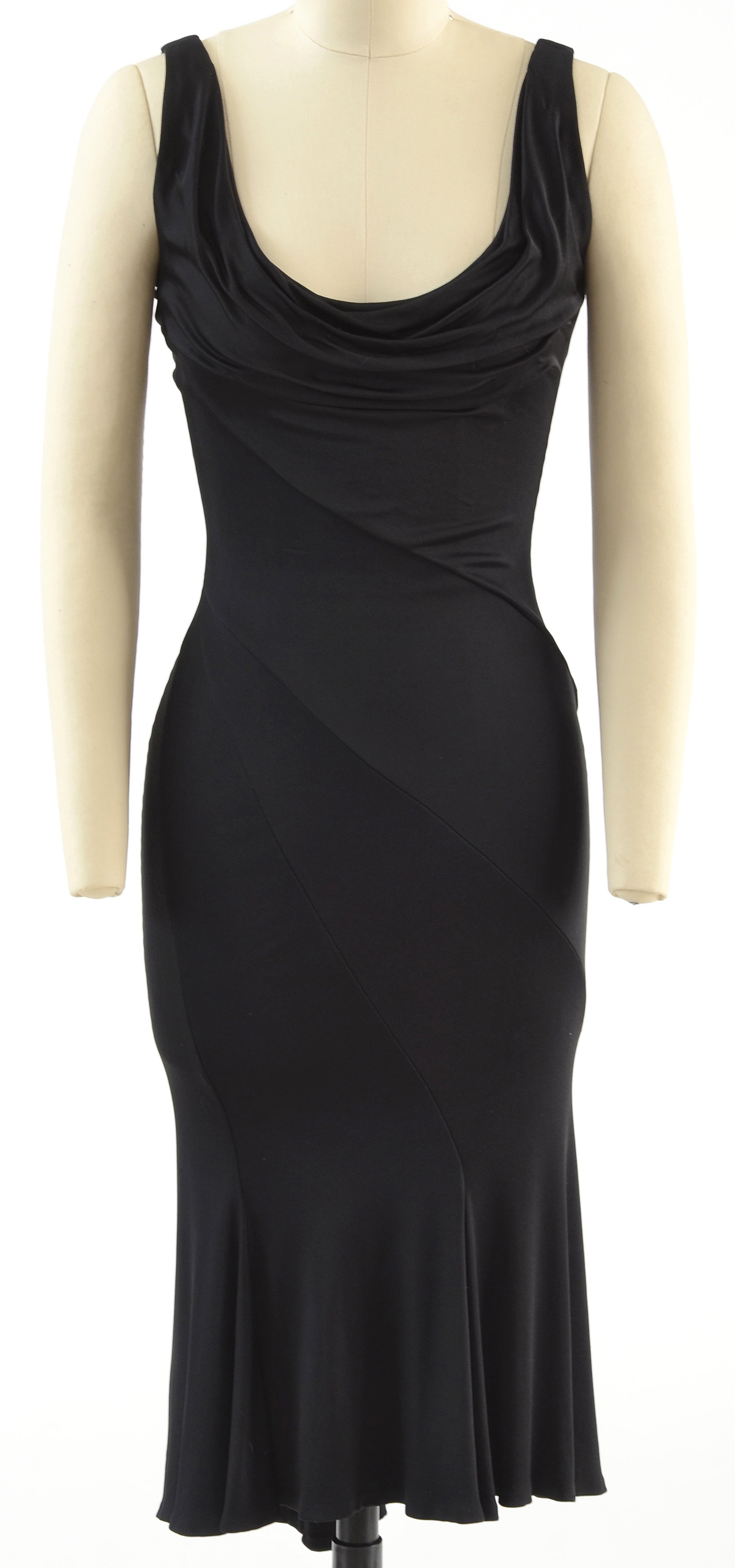Gianni Versace Couture Body Con Sexy Black Sleeveless Cocktail Dress New With Tag