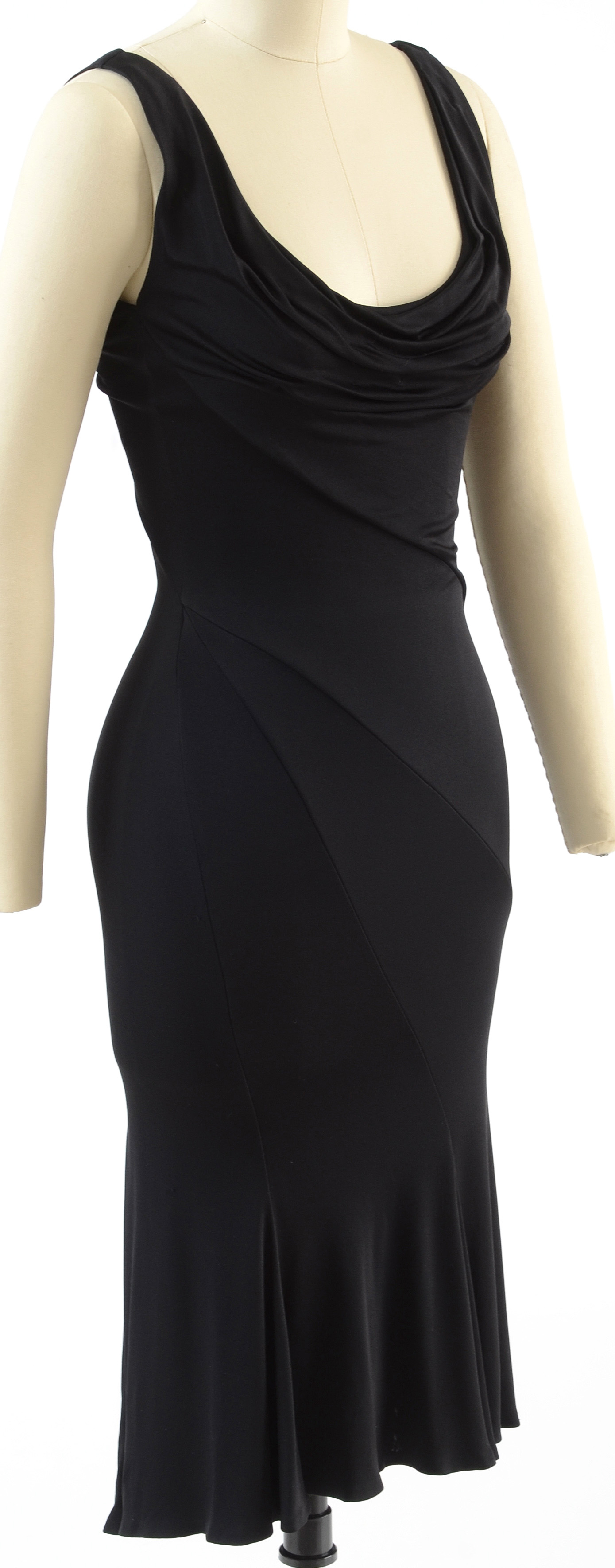Gianni Versace Couture Body Con Sexy Black Sleeveless Cocktail Dress New With Tag
