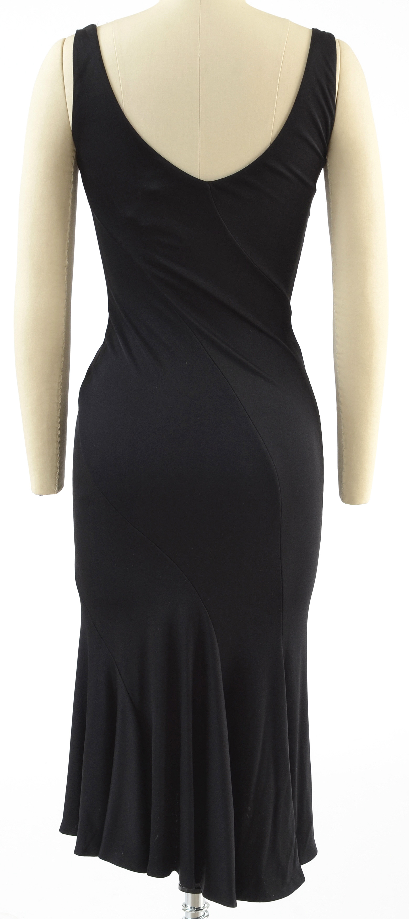 Gianni Versace Couture Body Con Sexy Black Sleeveless Cocktail Dress New With Tag