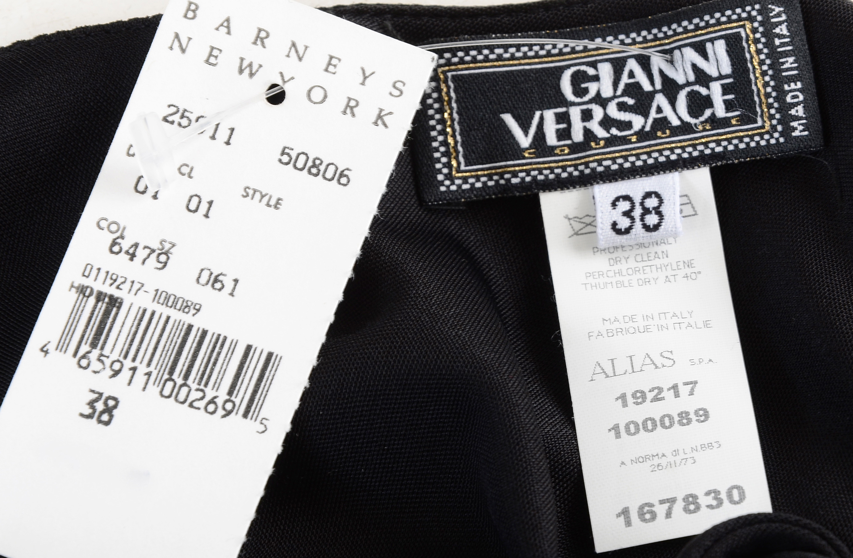 Gianni Versace Couture Body Con Sexy Black Sleeveless Cocktail Dress New With Tag