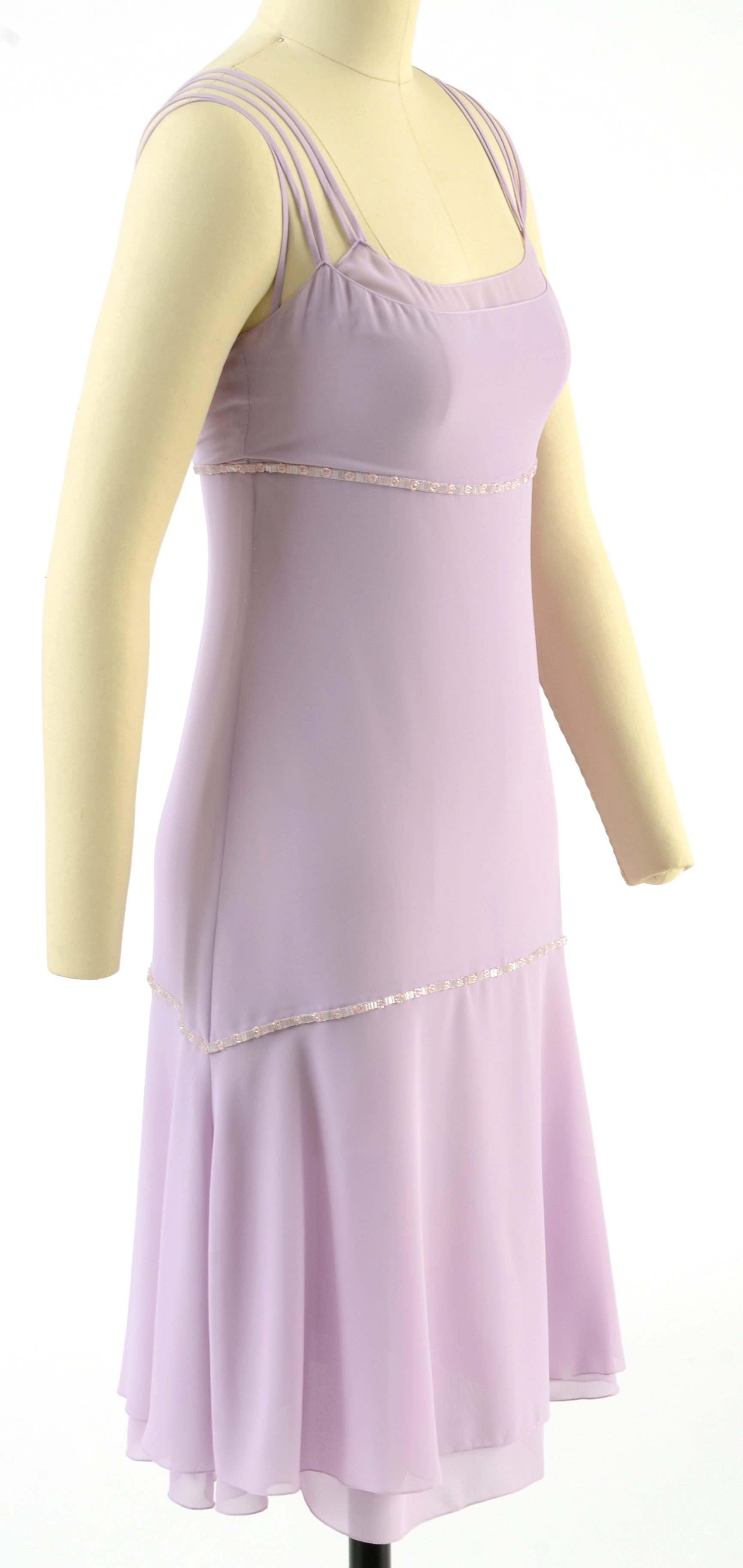 Chanel Boutique Lavender Sleeveless Dress Embellished with Beads