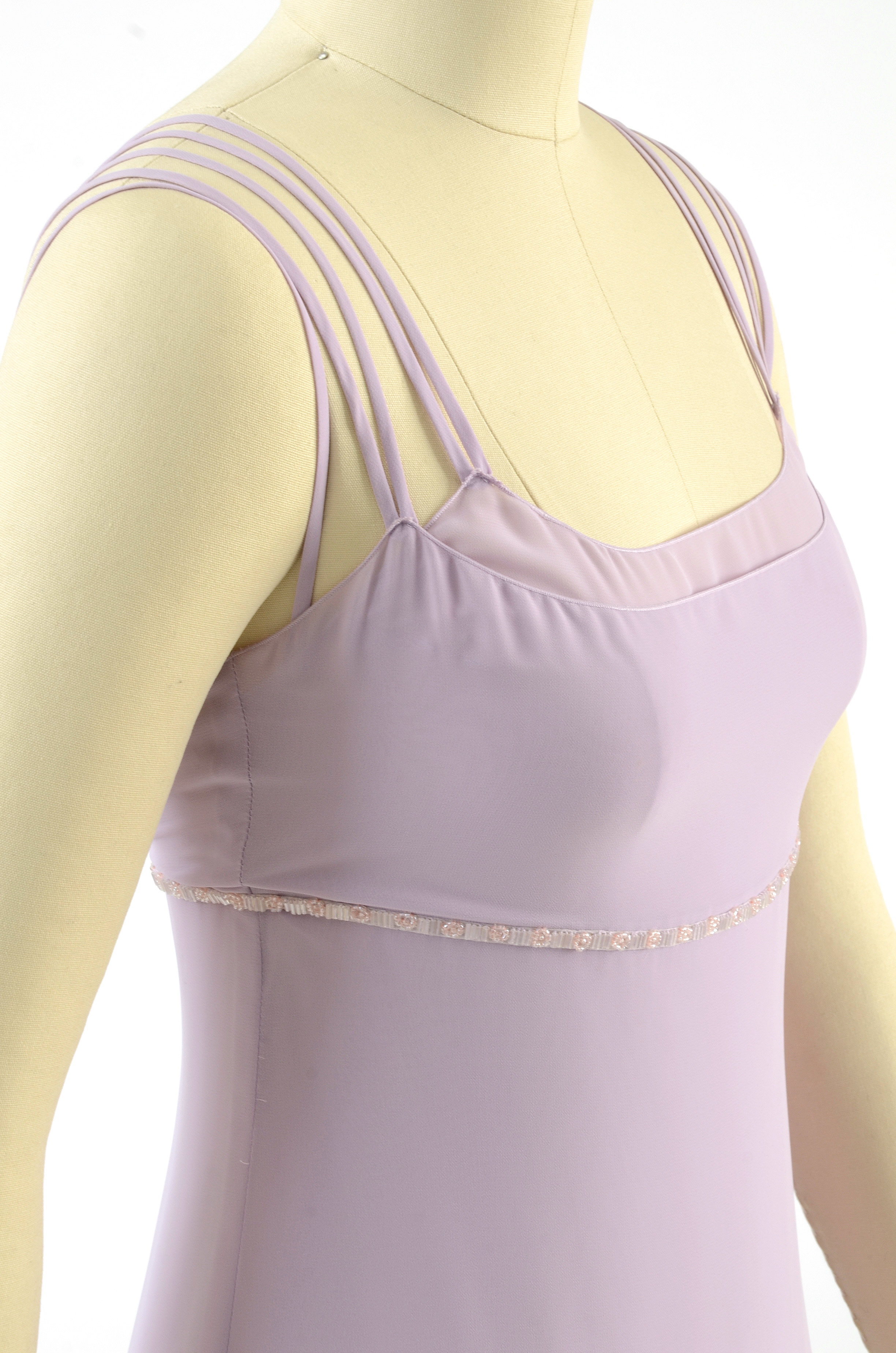 Chanel Boutique Lavender Sleeveless Dress Embellished with Beads