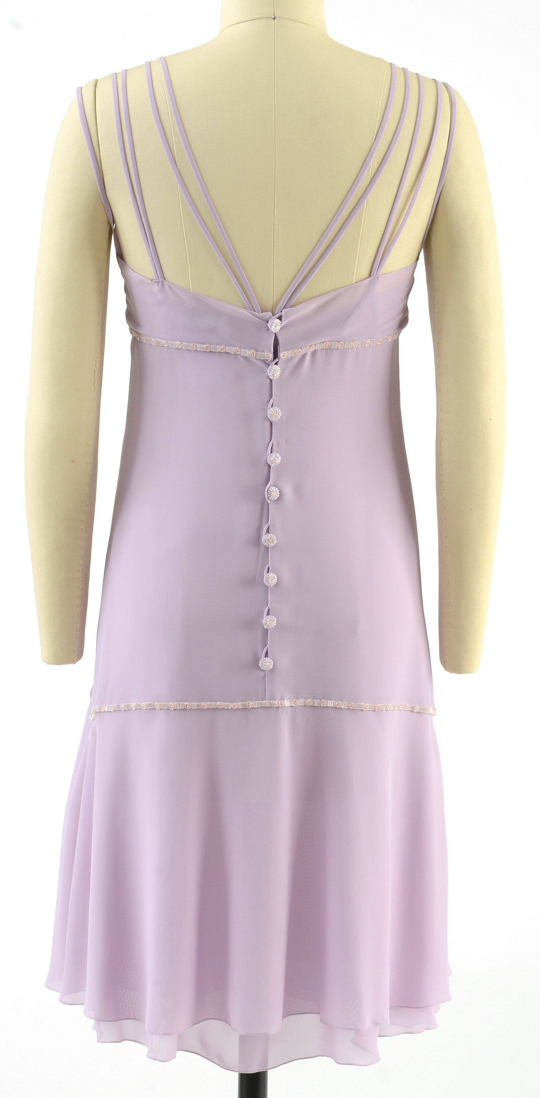 Chanel Boutique Lavender Sleeveless Dress Embellished with Beads