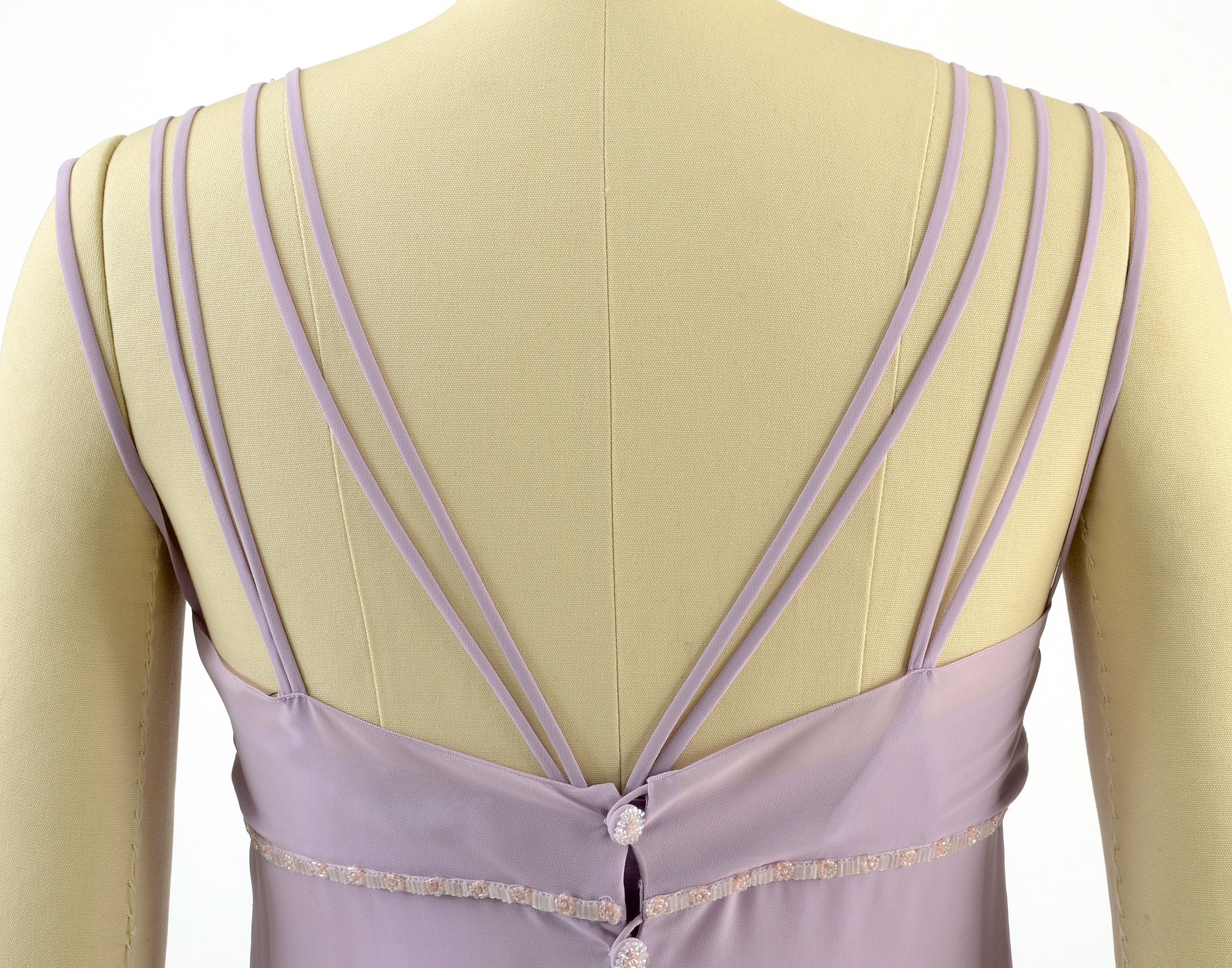 Chanel Boutique Lavender Sleeveless Dress Embellished with Beads