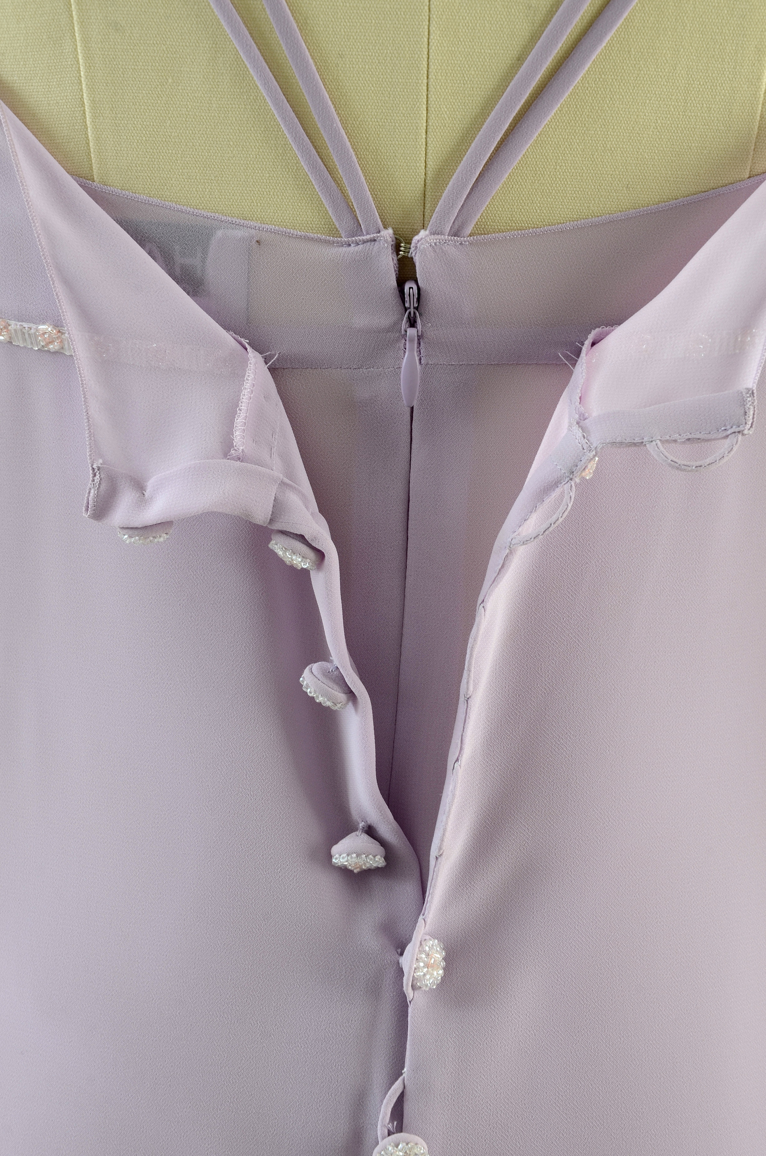 Chanel Boutique Lavender Sleeveless Dress Embellished with Beads