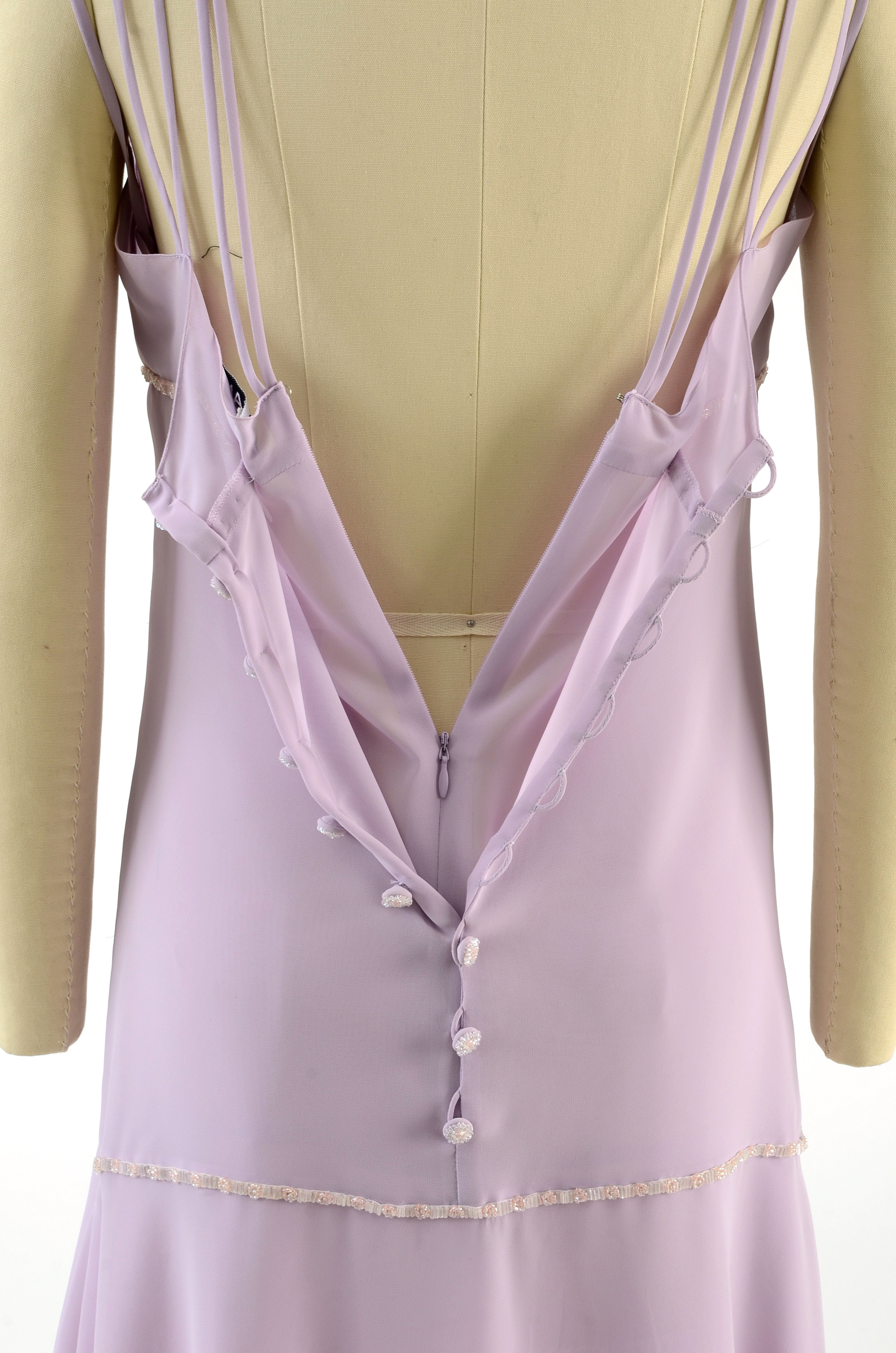 Chanel Boutique Lavender Sleeveless Dress Embellished with Beads