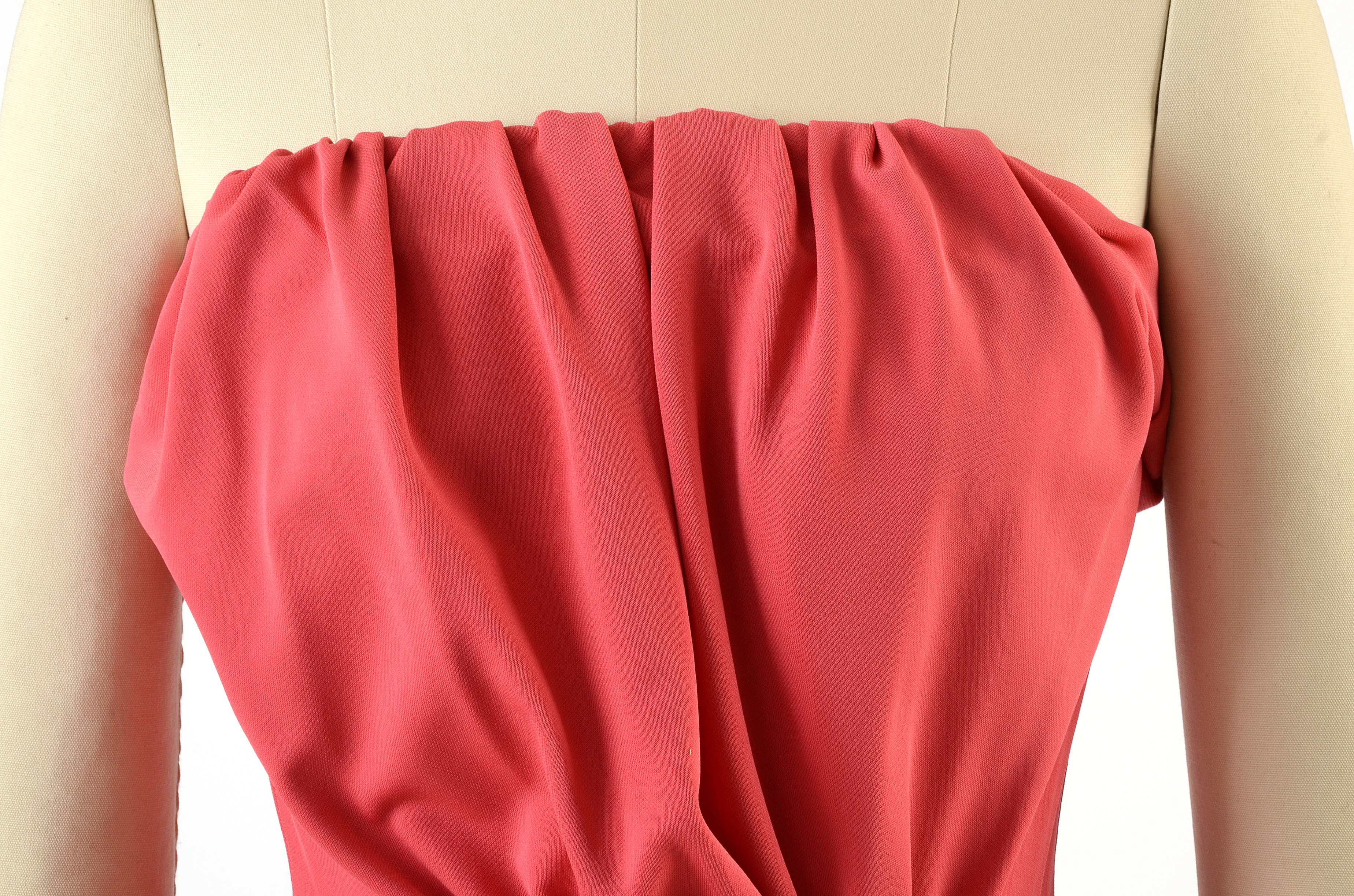 Prada Jersey Cady Strapless Dress in Tamaris Pink with Signature Black Grosgrain Ribbon Belt