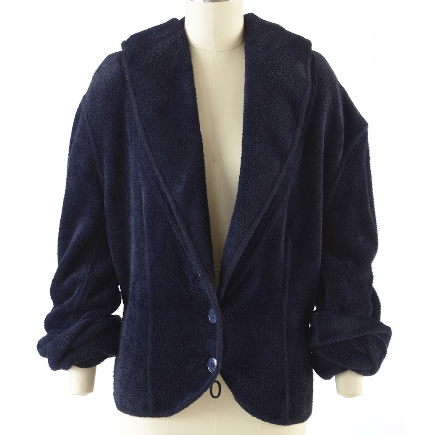 Alaïa of Paris Midnight Blue Shawl Collar Dual Button Jacket