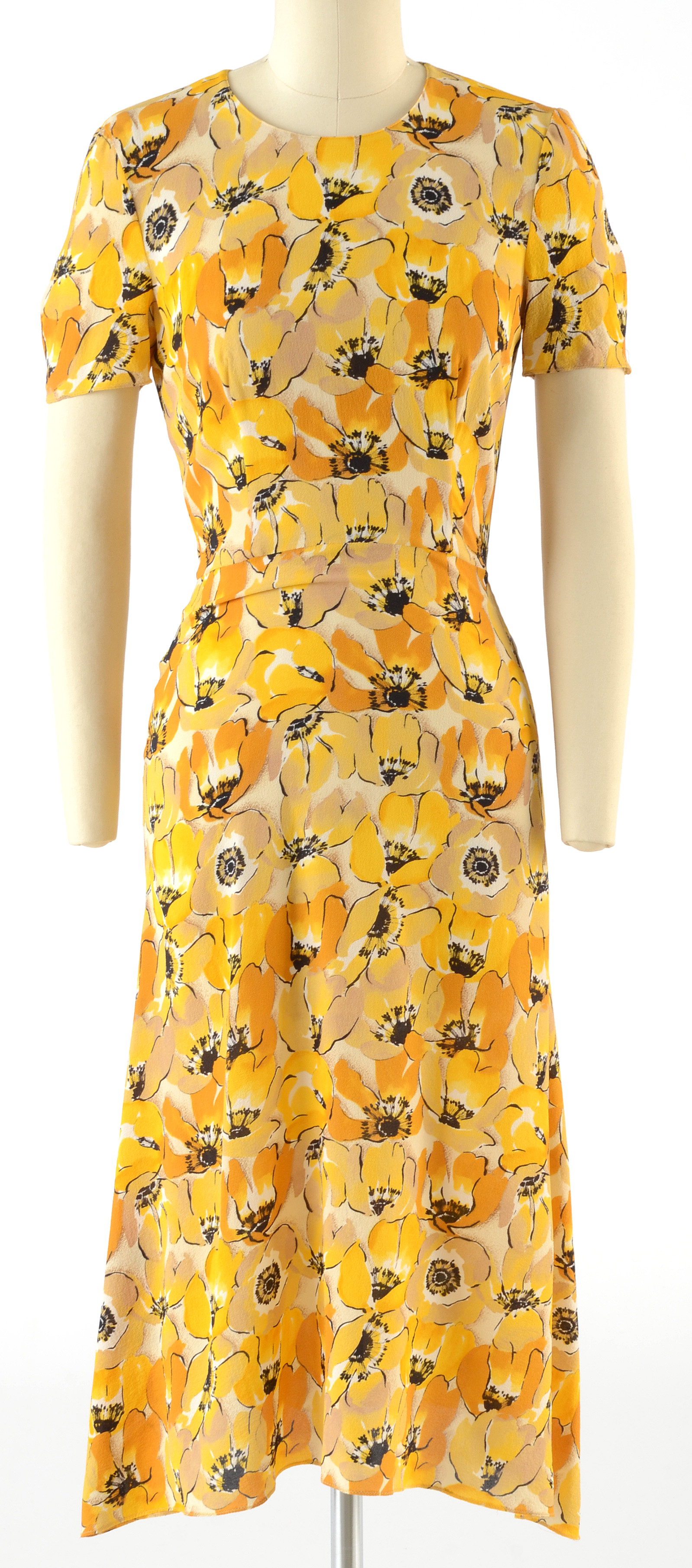 Prada Poppy Floral Print Silk Dress from the Fall of 2000 Ready-To-Wear Collection