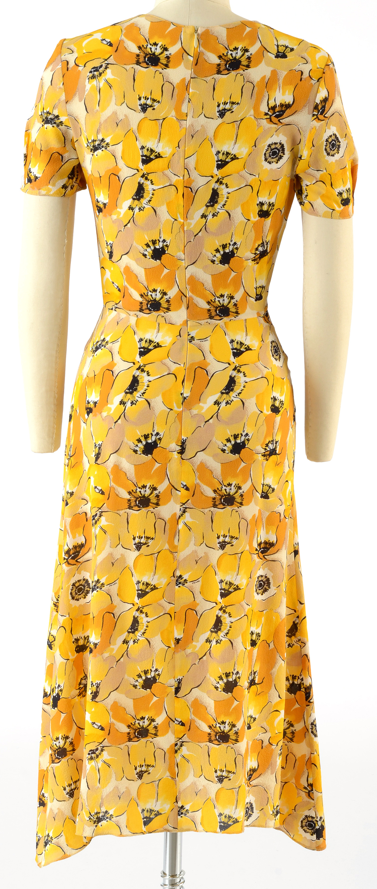 Prada Poppy Floral Print Silk Dress from the Fall of 2000 Ready-To-Wear Collection