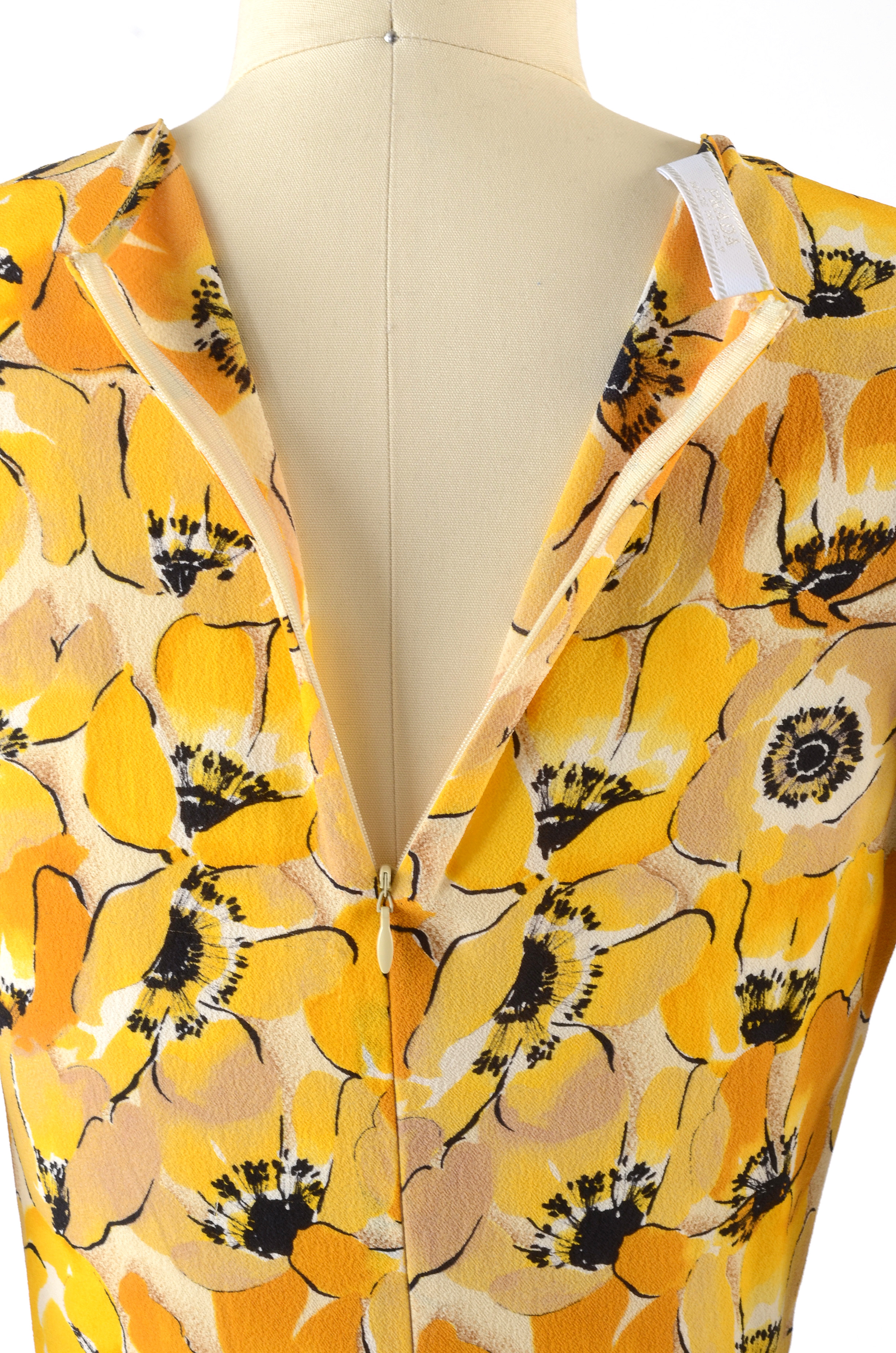 Prada Poppy Floral Print Silk Dress from the Fall of 2000 Ready-To-Wear Collection