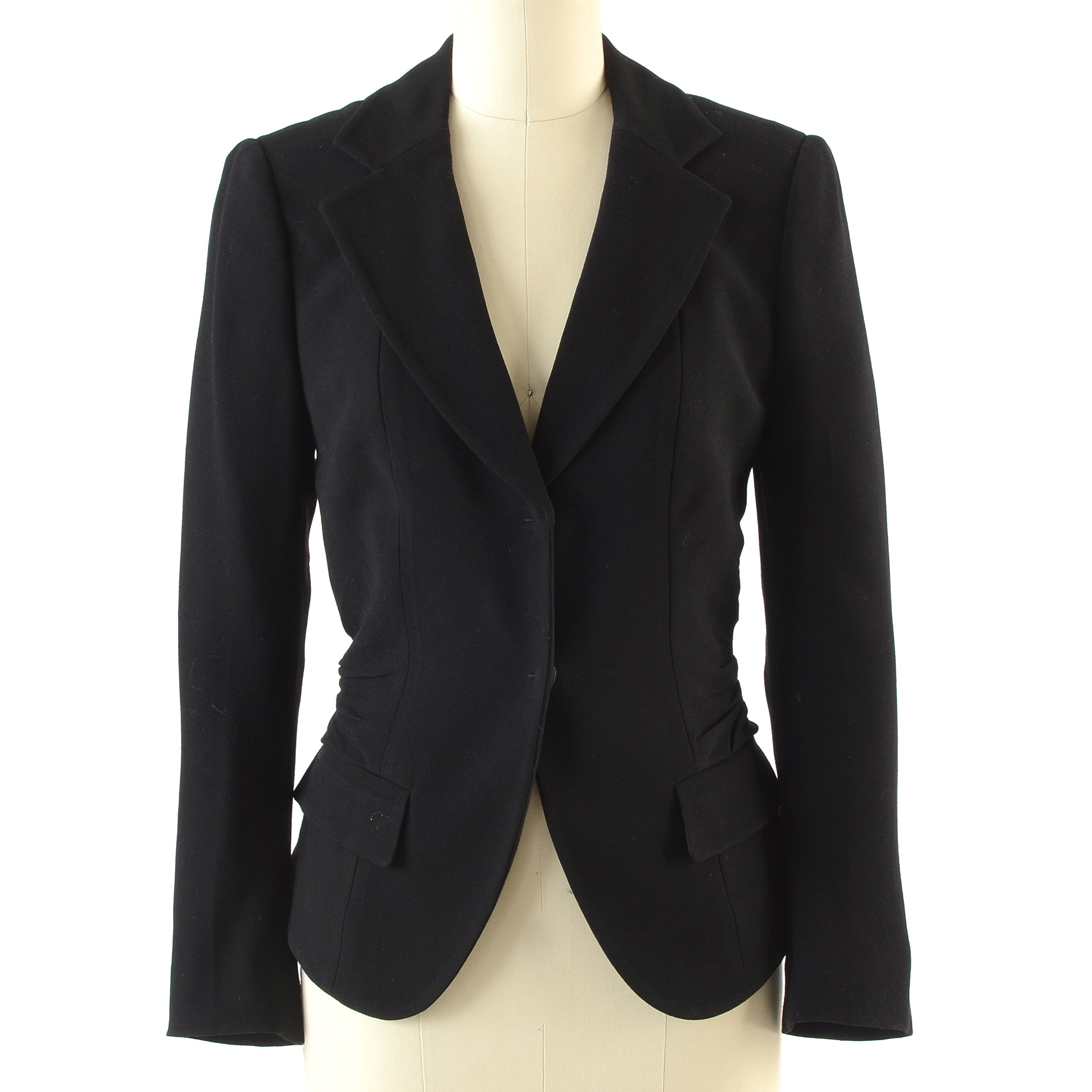 Prada Black Hidden Snap Front Blazer