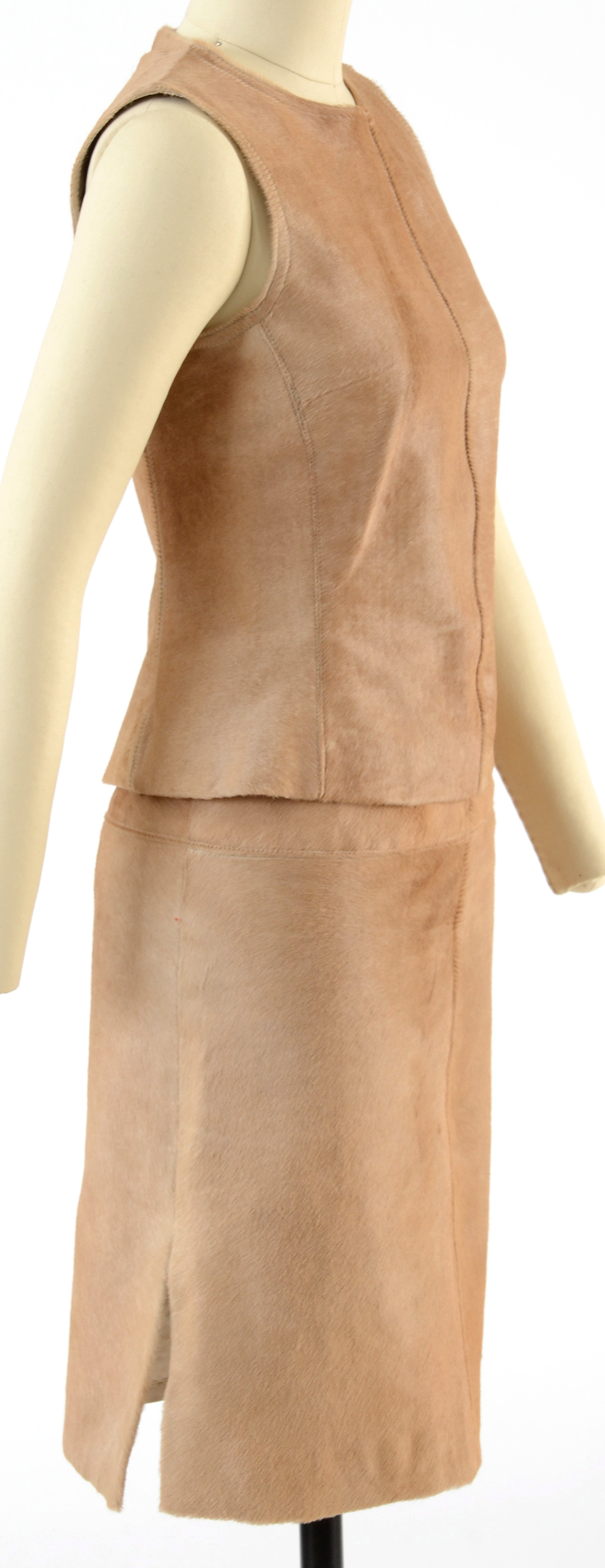 J. Mendel of Paris Ponyskin Leather Sleeveless Top and Matching Skirt