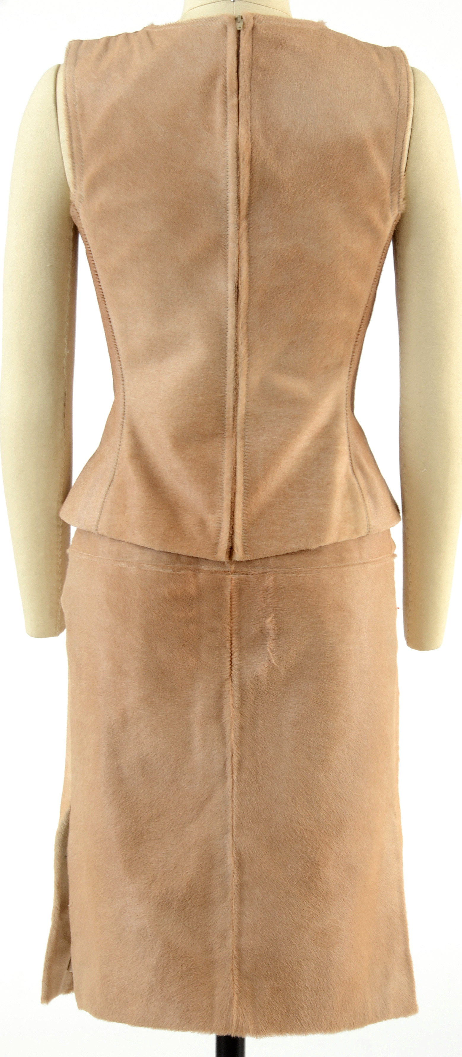 J. Mendel of Paris Ponyskin Leather Sleeveless Top and Matching Skirt