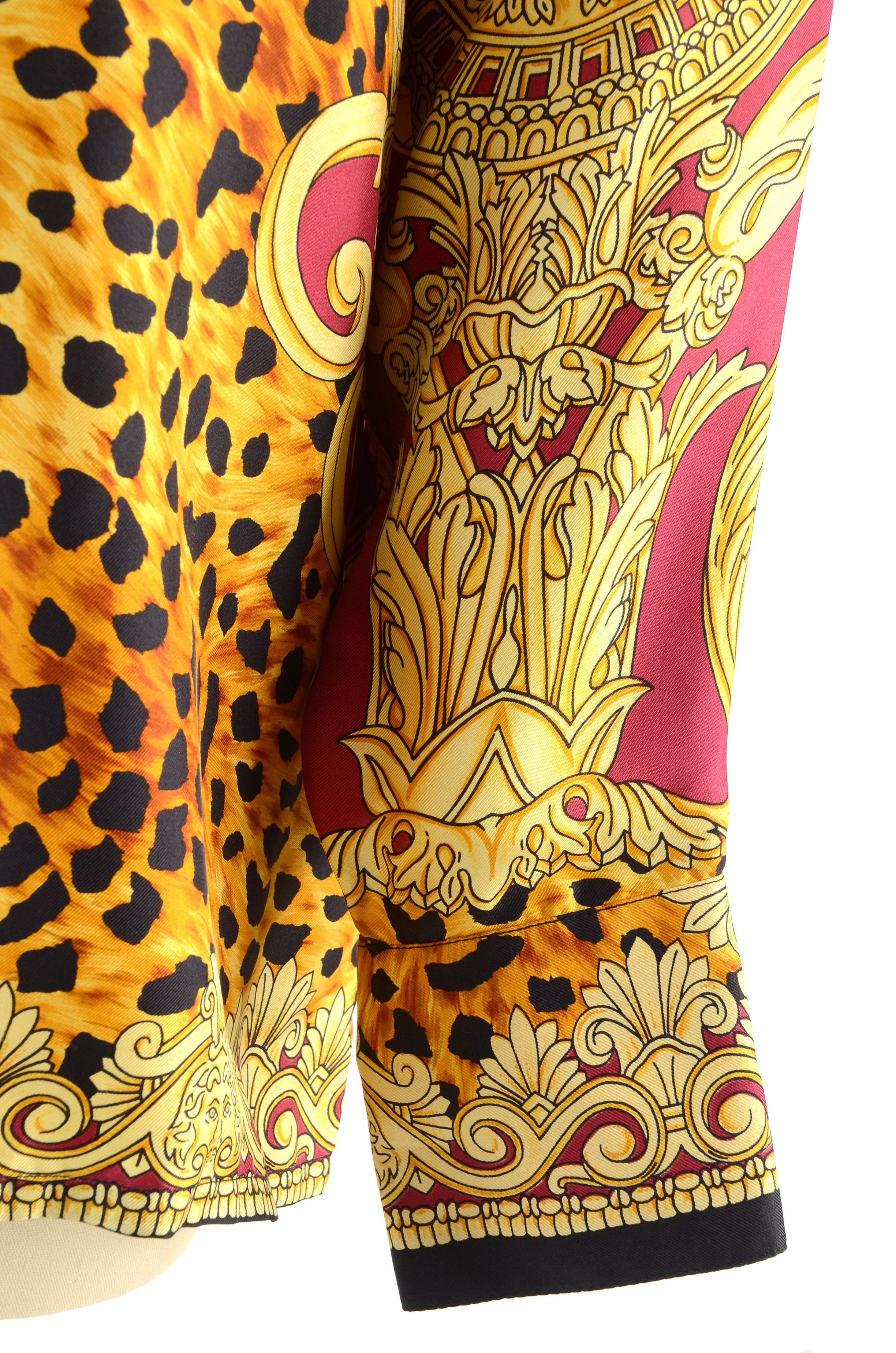 Gianni Versace Couture Soie Silk Print Button Front Blouse