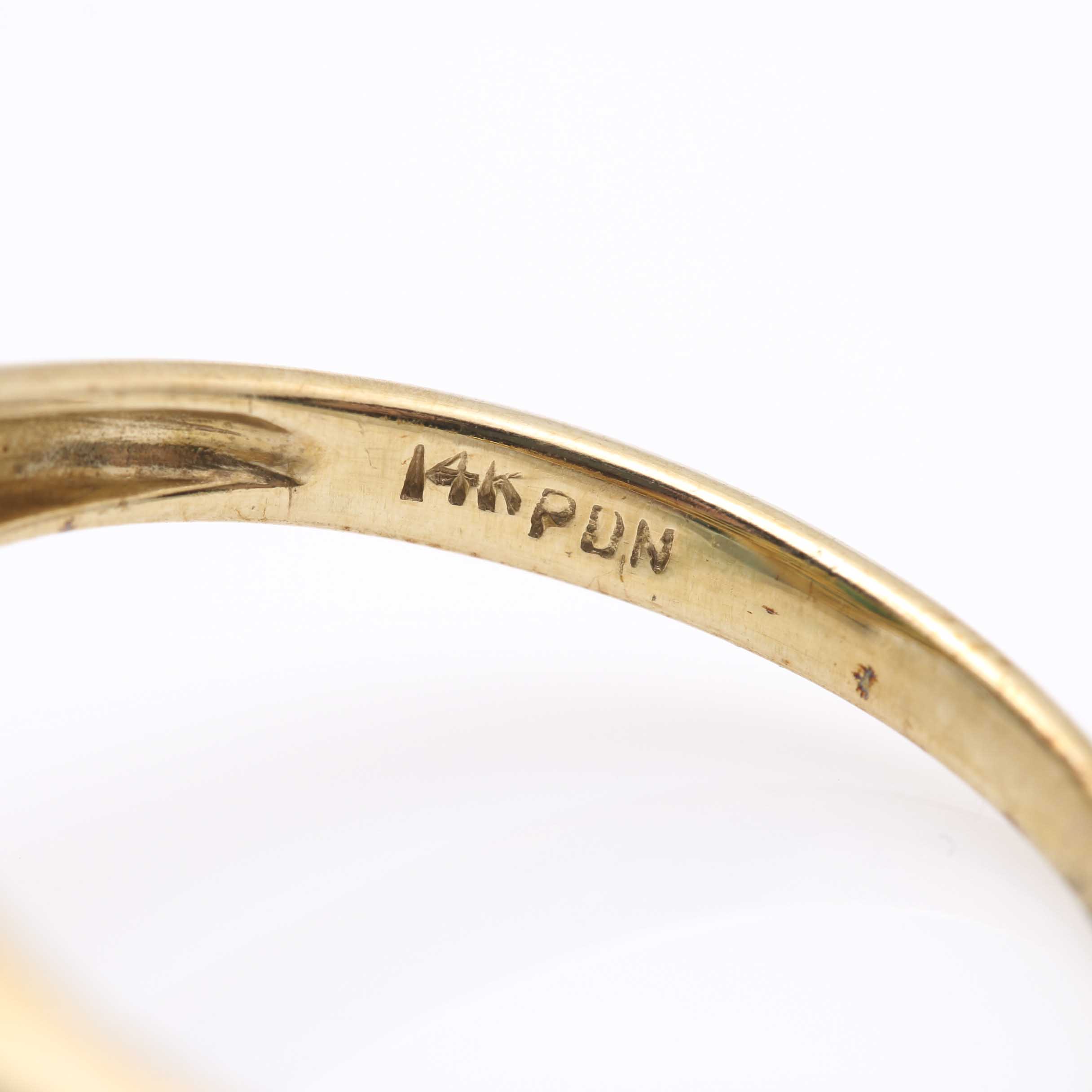 14K Yellow Gold Emerald and Diamond Ring