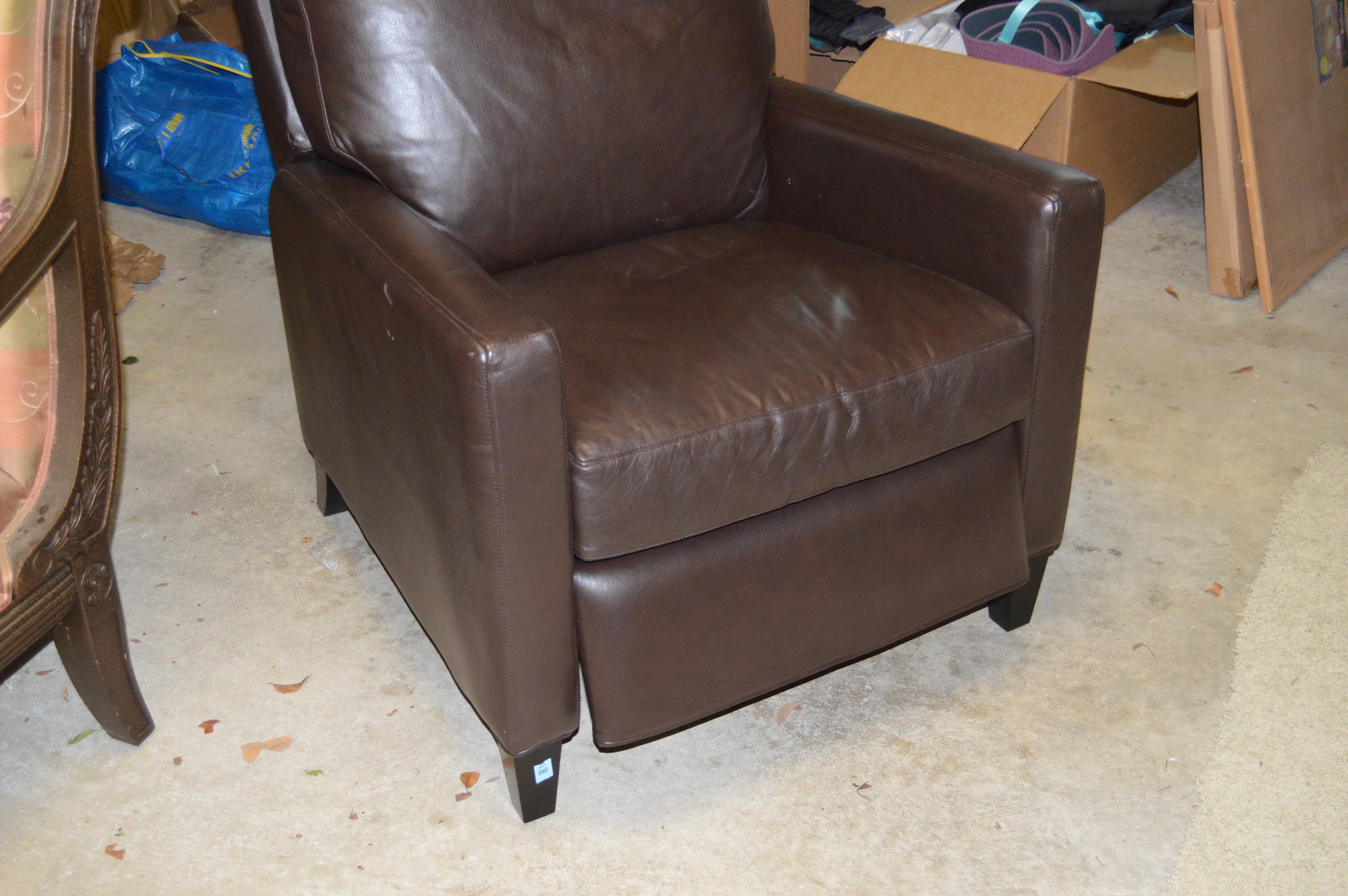 Brown Leather Contemporary Recliner Chair by Comfort Designs
