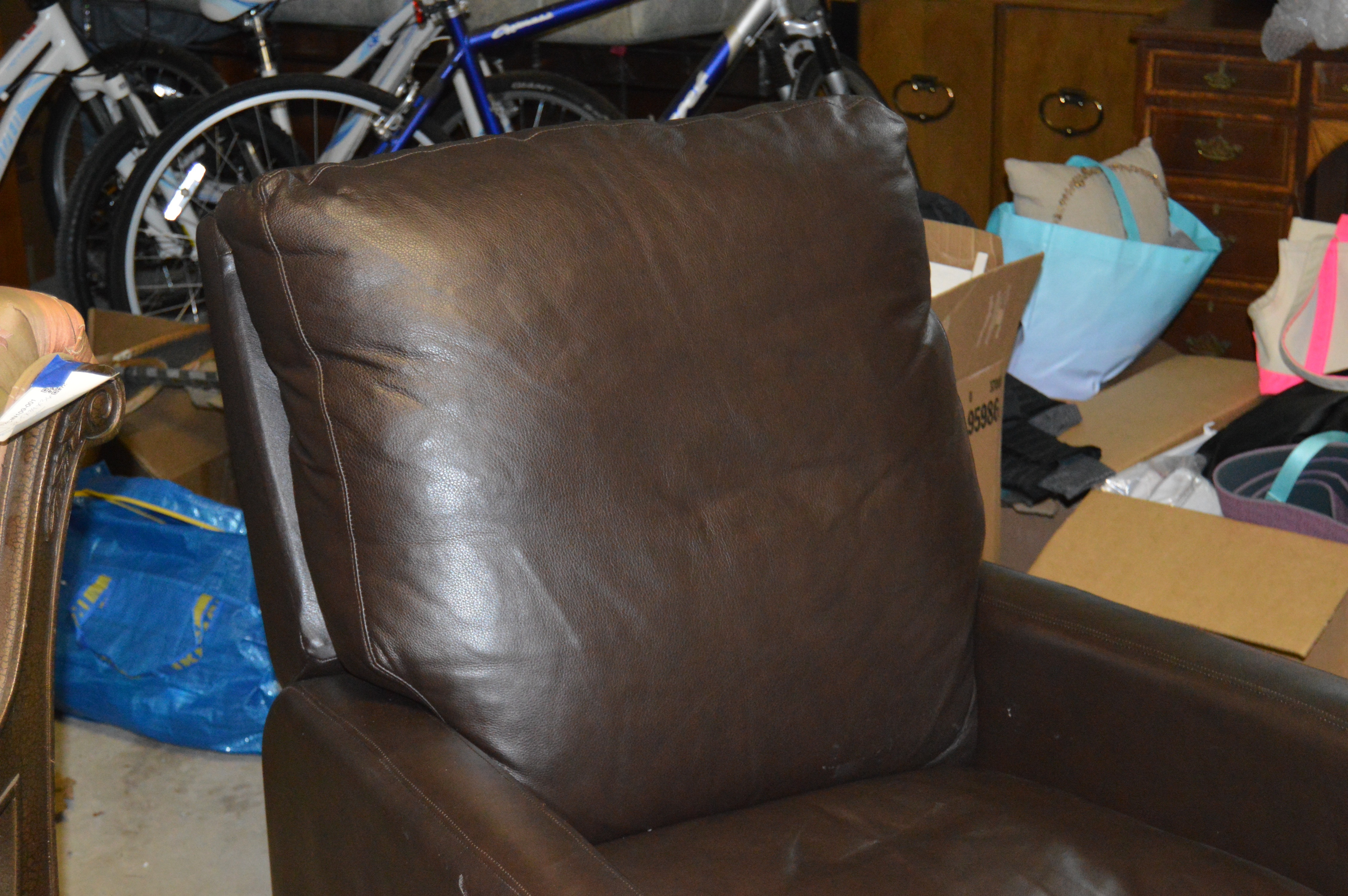 Brown Leather Contemporary Recliner Chair by Comfort Designs