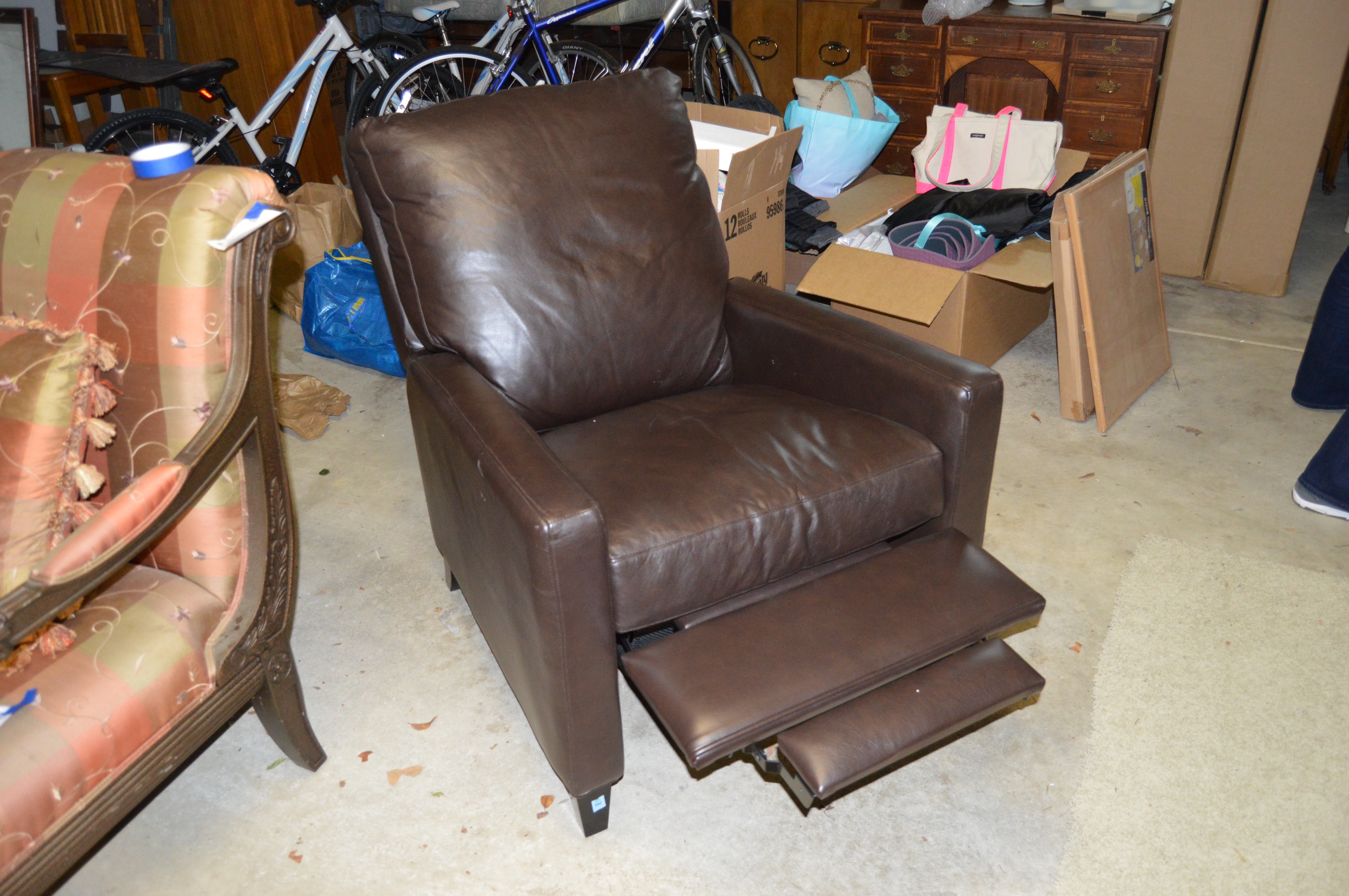 Brown Leather Contemporary Recliner Chair by Comfort Designs