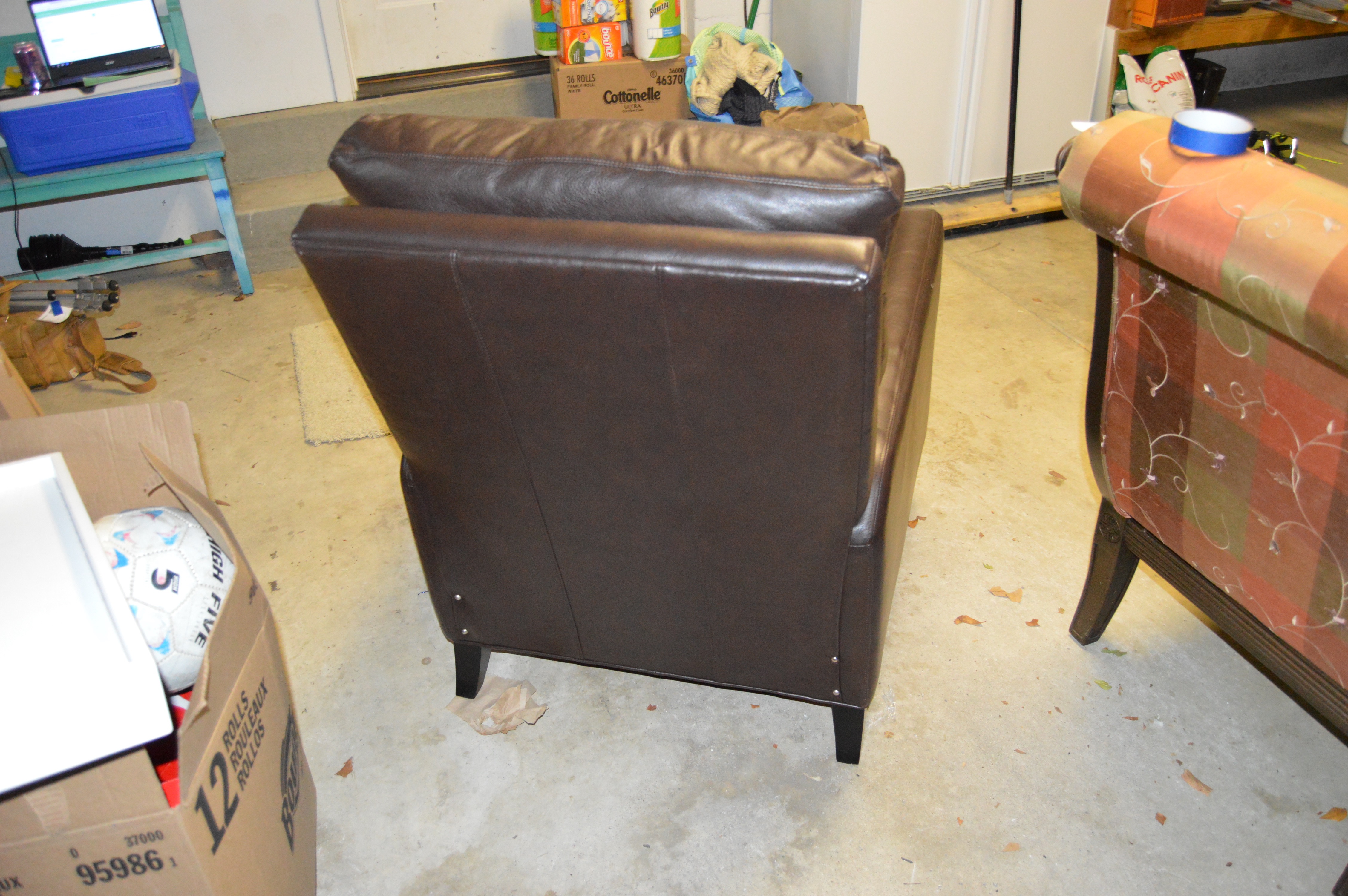 Brown Leather Contemporary Recliner Chair by Comfort Designs