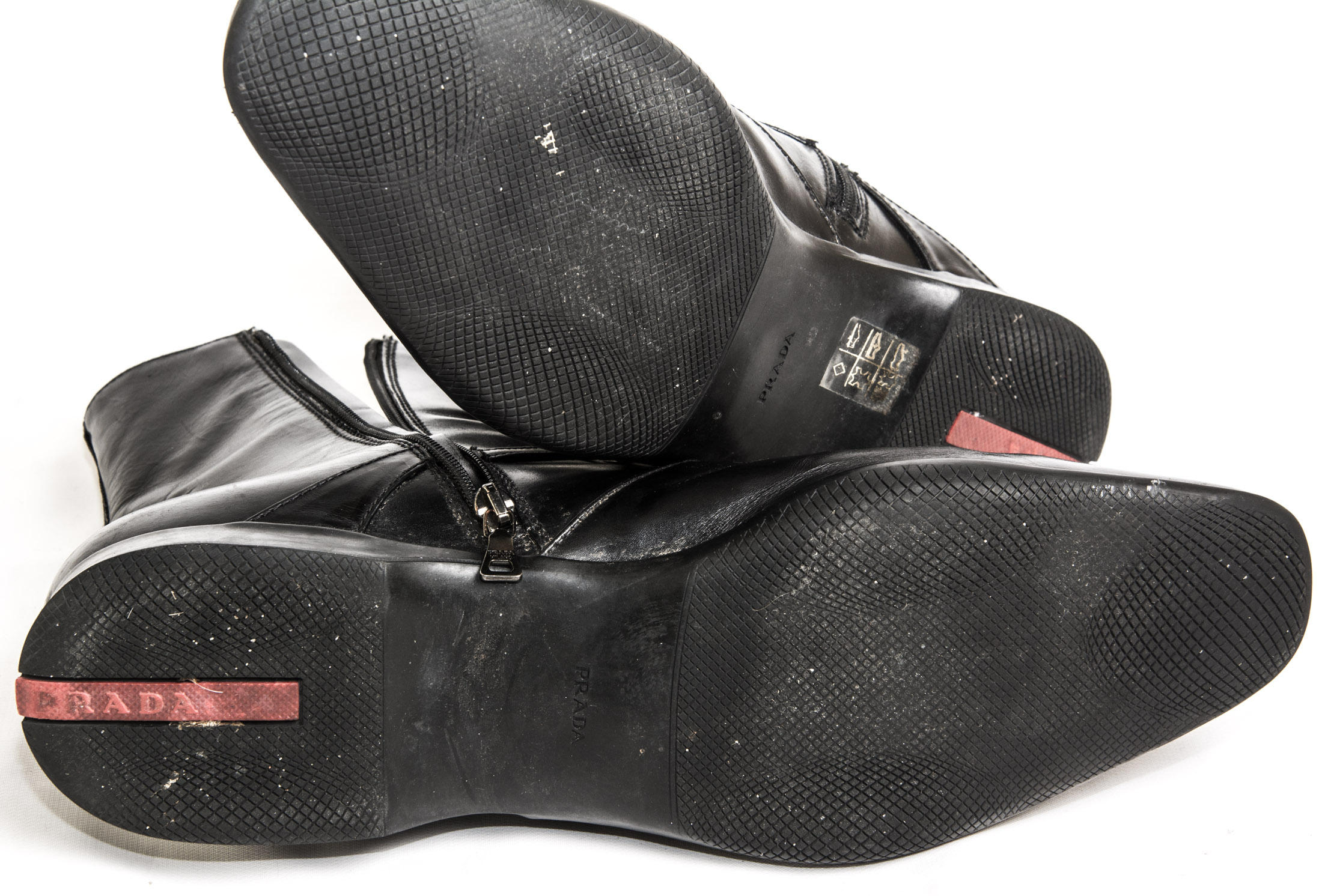 Prada Men's Black Leather Boots