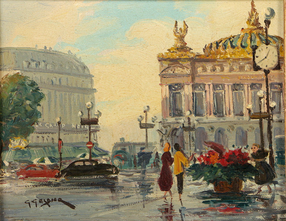 Georges Gerbier Oil Painting on Canvas "Opera - Grand Hotel"