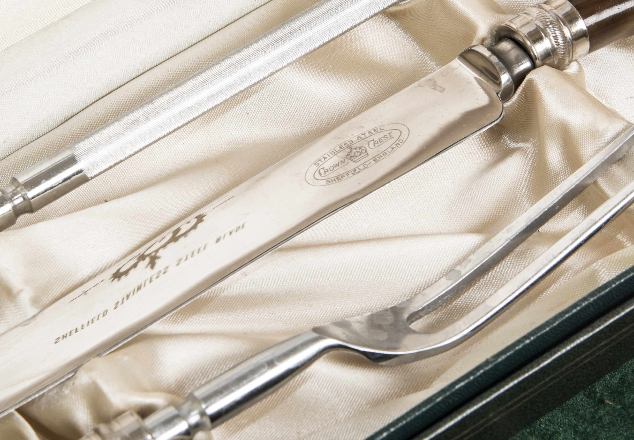 Vintage Sheffield Stainless Steel Carving Set