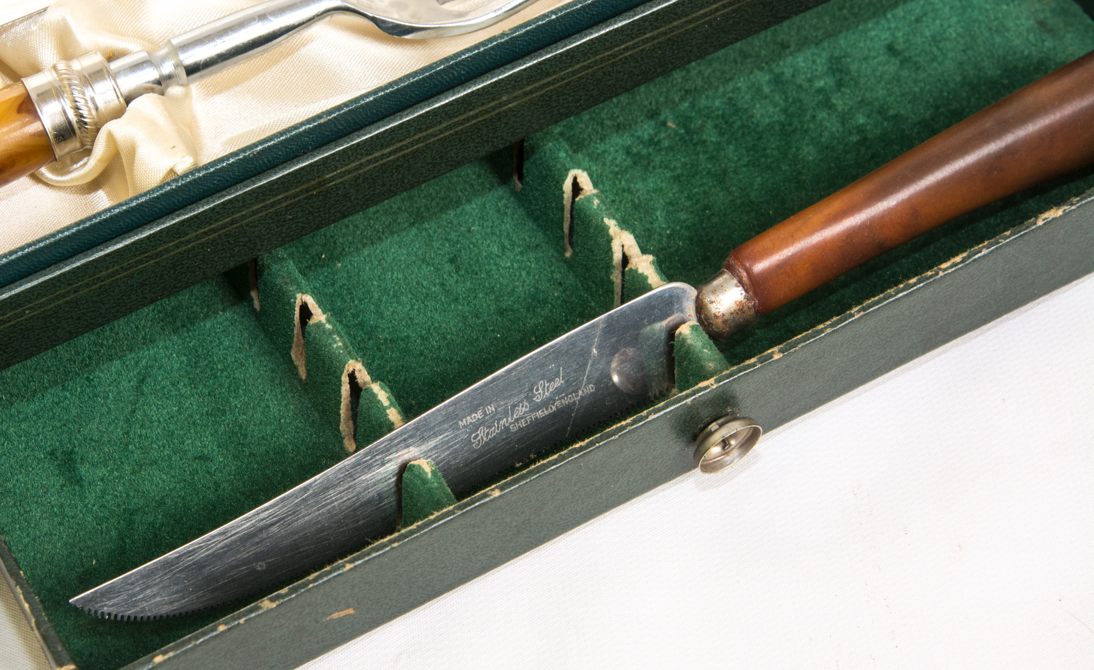 Vintage Sheffield Stainless Steel Carving Set