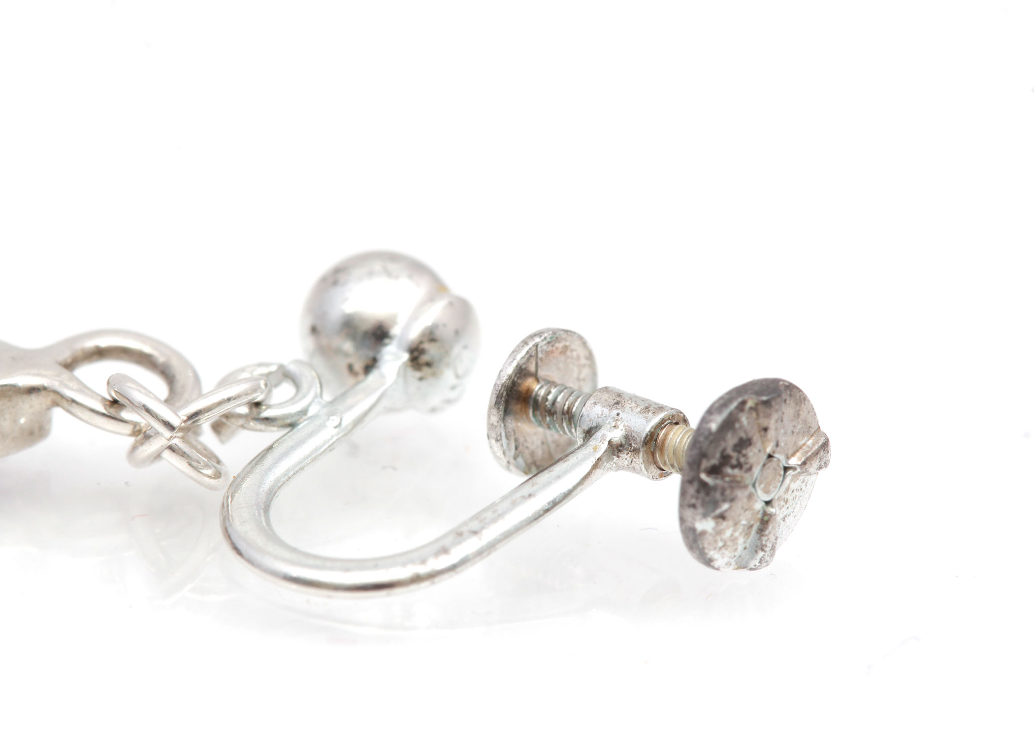 Teme Sterling Silver Charoite Cross Earrings