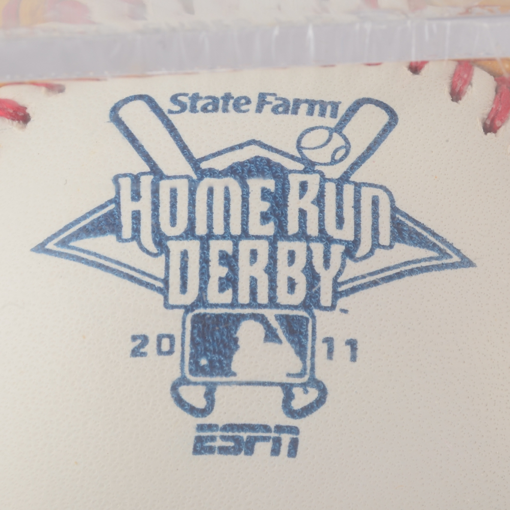 Three Home Run Derby Baseballs Sealed in Cubes
