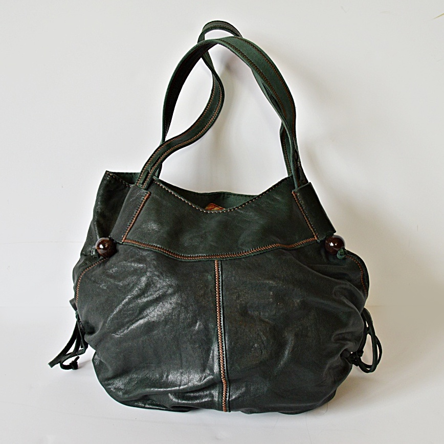 Lucky Brand Forest Green Lamb Leather Handbag