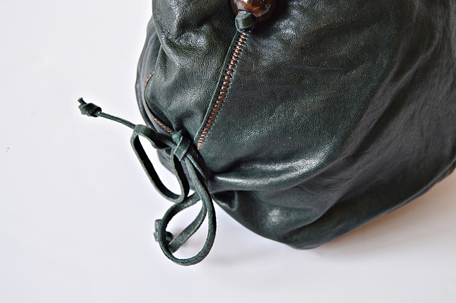 Lucky Brand Forest Green Lamb Leather Handbag